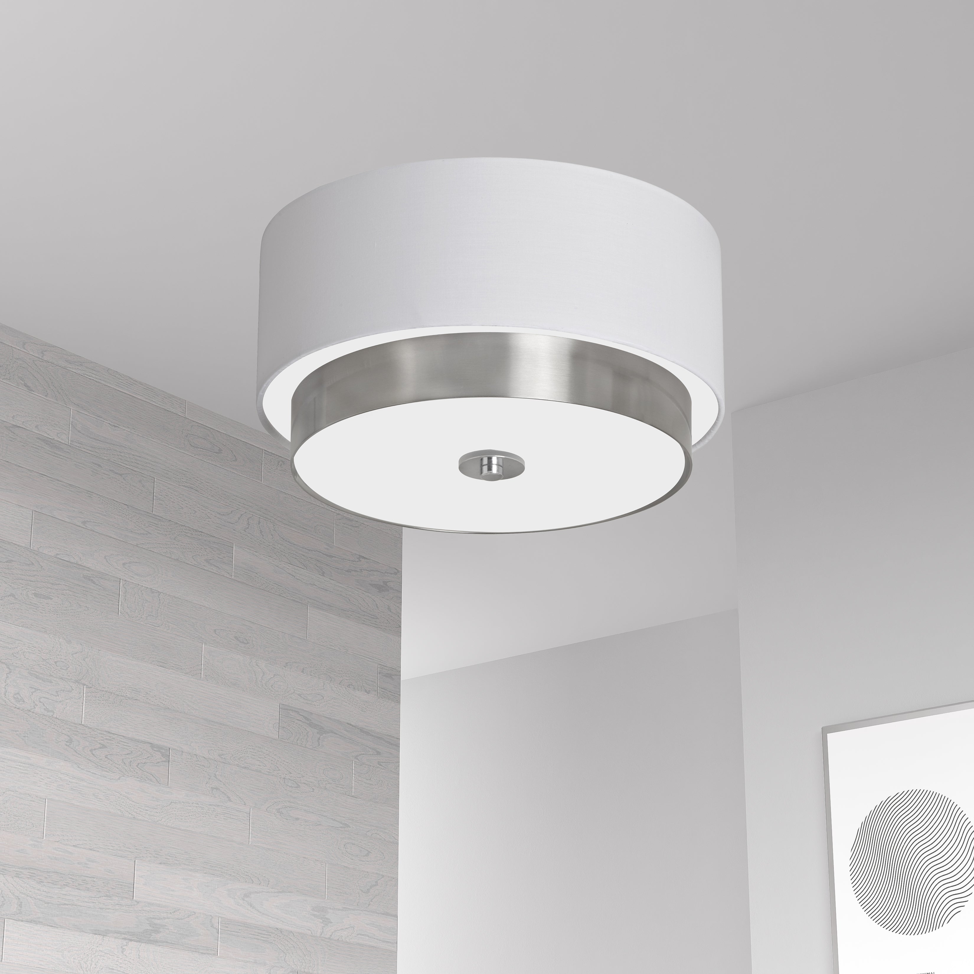 Plafonnier Blanc | LARKIN — 14 po