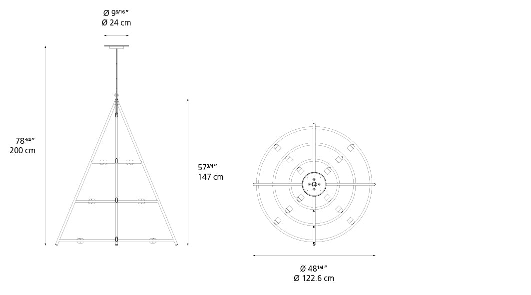 Suspension | El Poris — 120 Susp 12X15W E26 Black