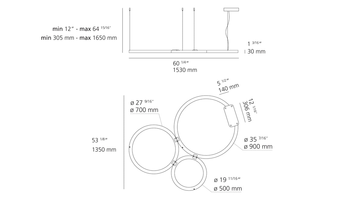 Suspension | Ripple — Cluster Susp Led 89W 90CRI 3000 K