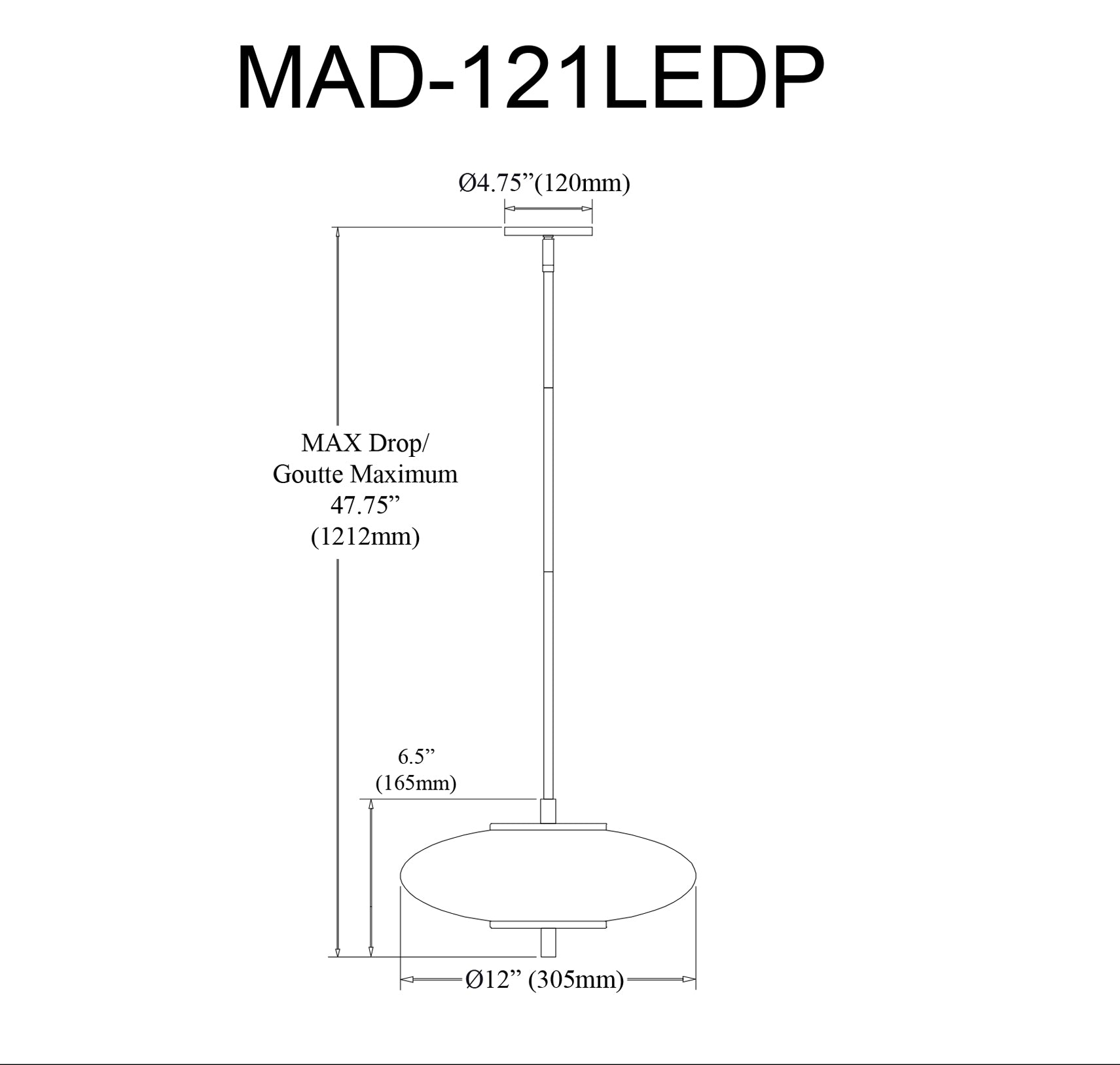 Luminaire suspendu Laiton vieilli | MADDIE