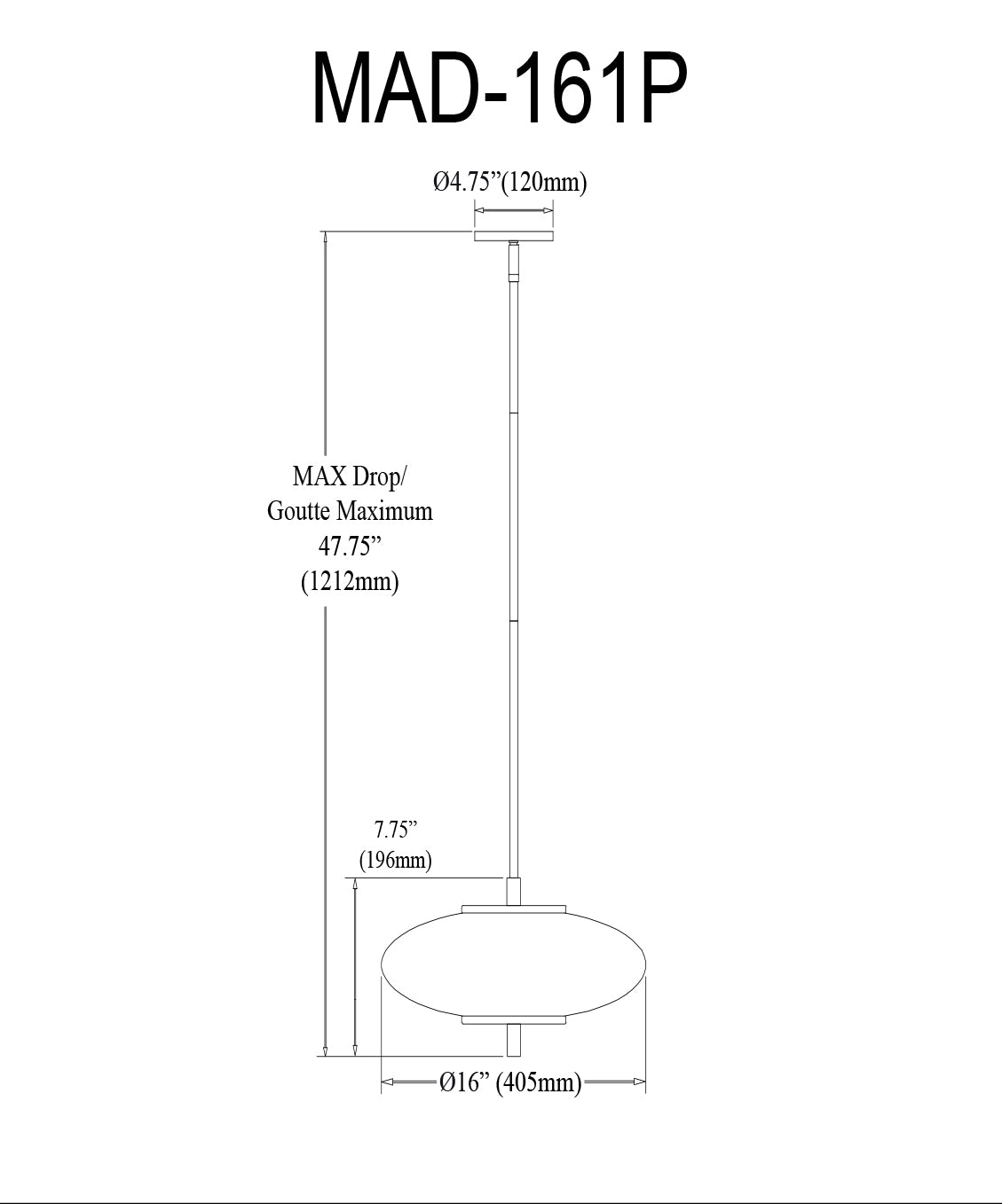 Luminaire suspendu Laiton vieilli | MADDIE