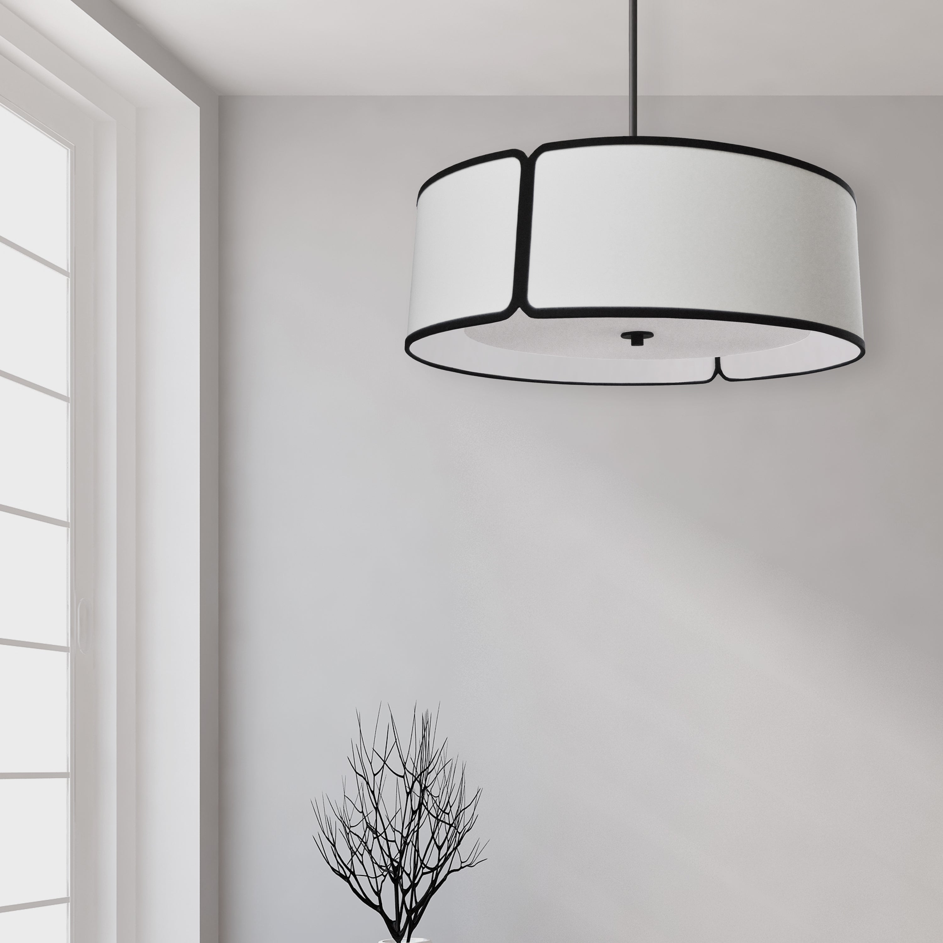 Luminaire suspendu Blanc | NOTCHED DRUM