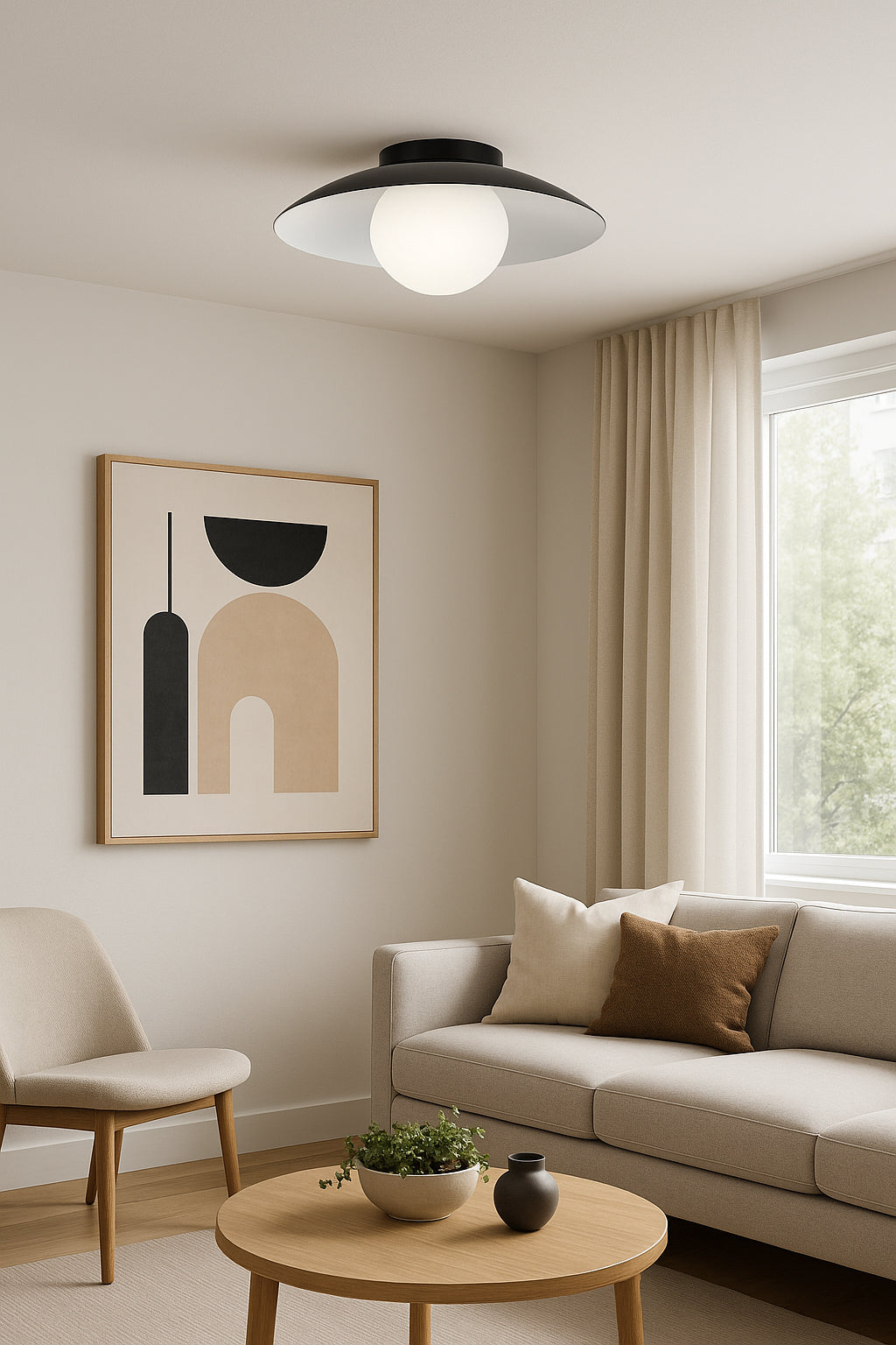 Plafonnier Noir mat | OLIVIA