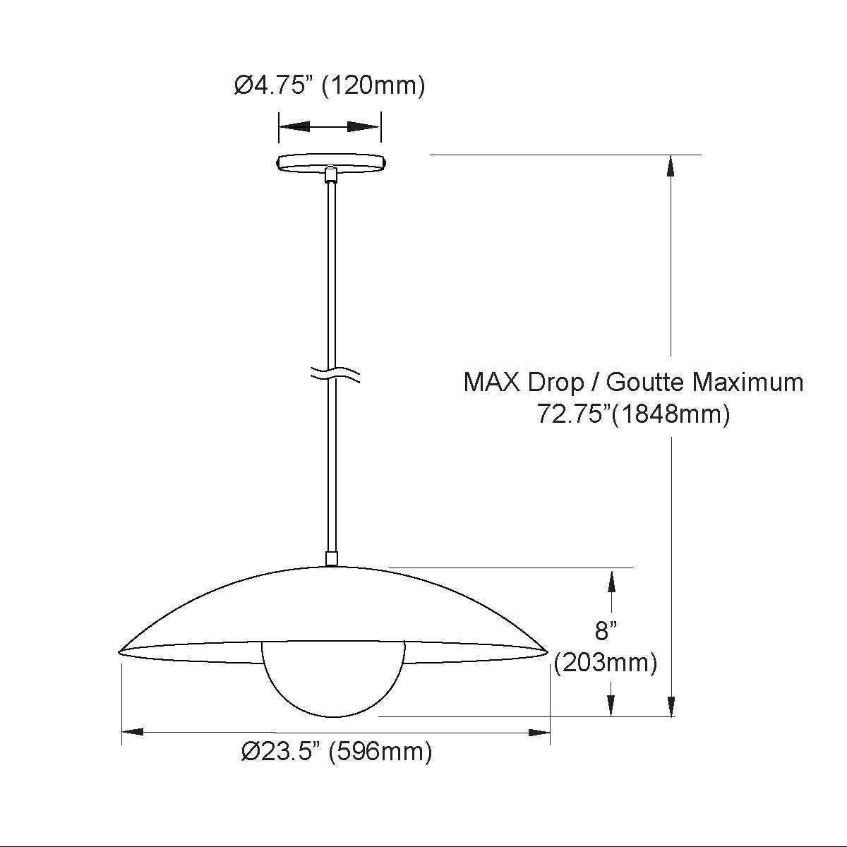 Luminaire suspendu | OLIVIA — 24 po