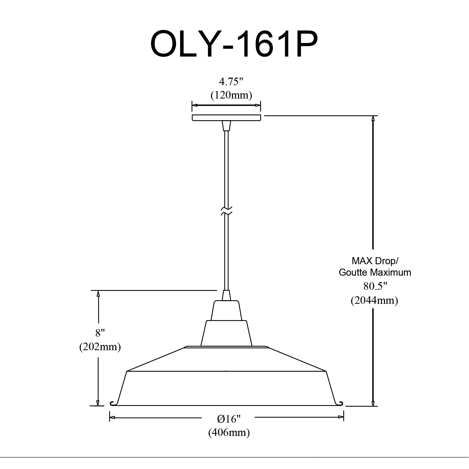 Luminaire suspendu | OLYA — 16 po