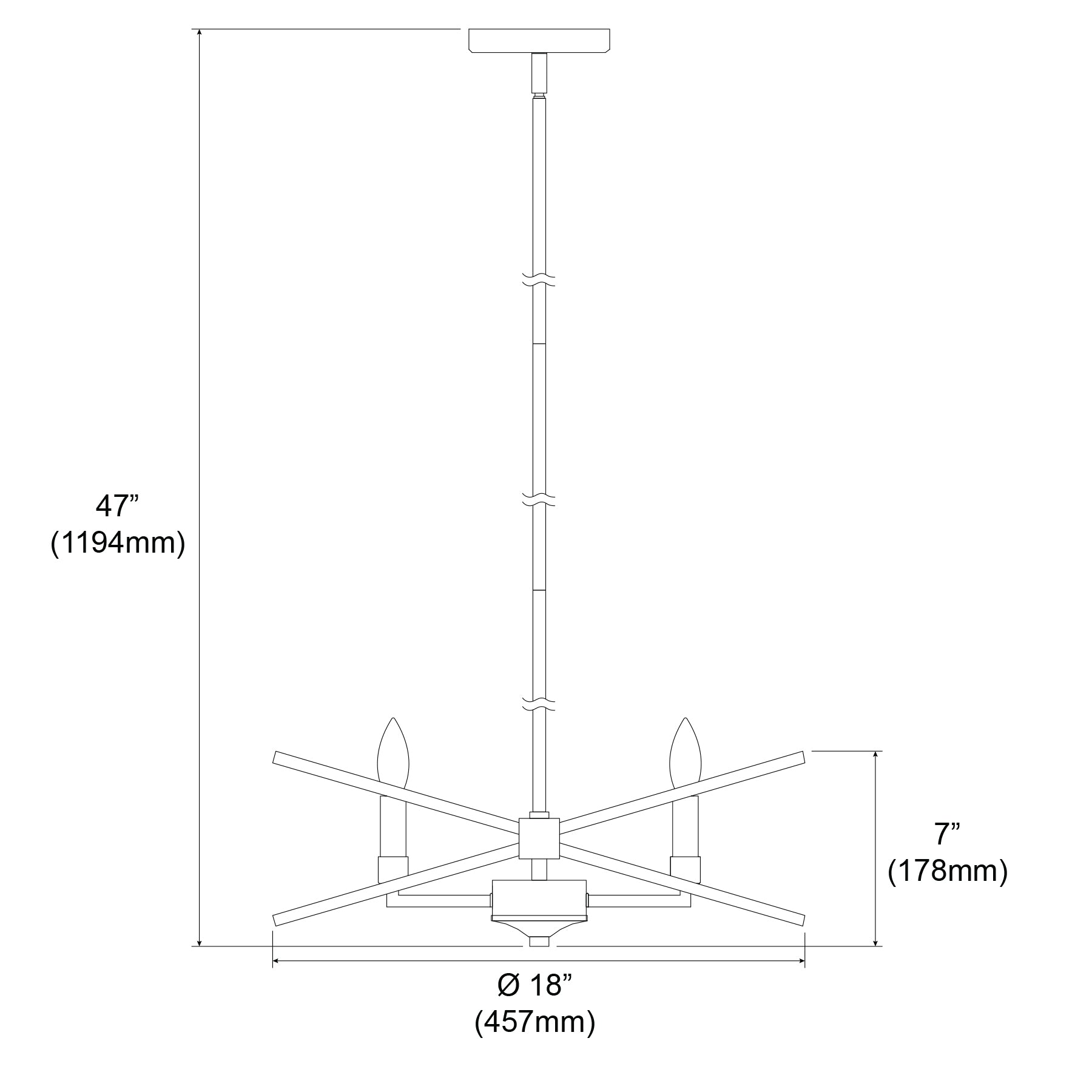 Luminaire suspendu Chrome | PALOMA — 18 po