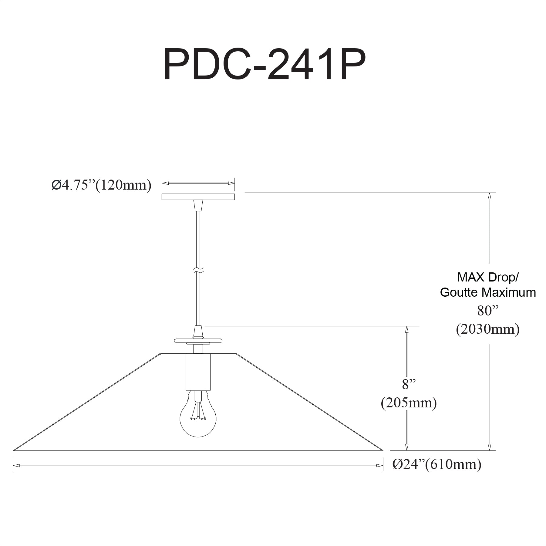 Luminaire suspendu | PRUDENCE — 24 po