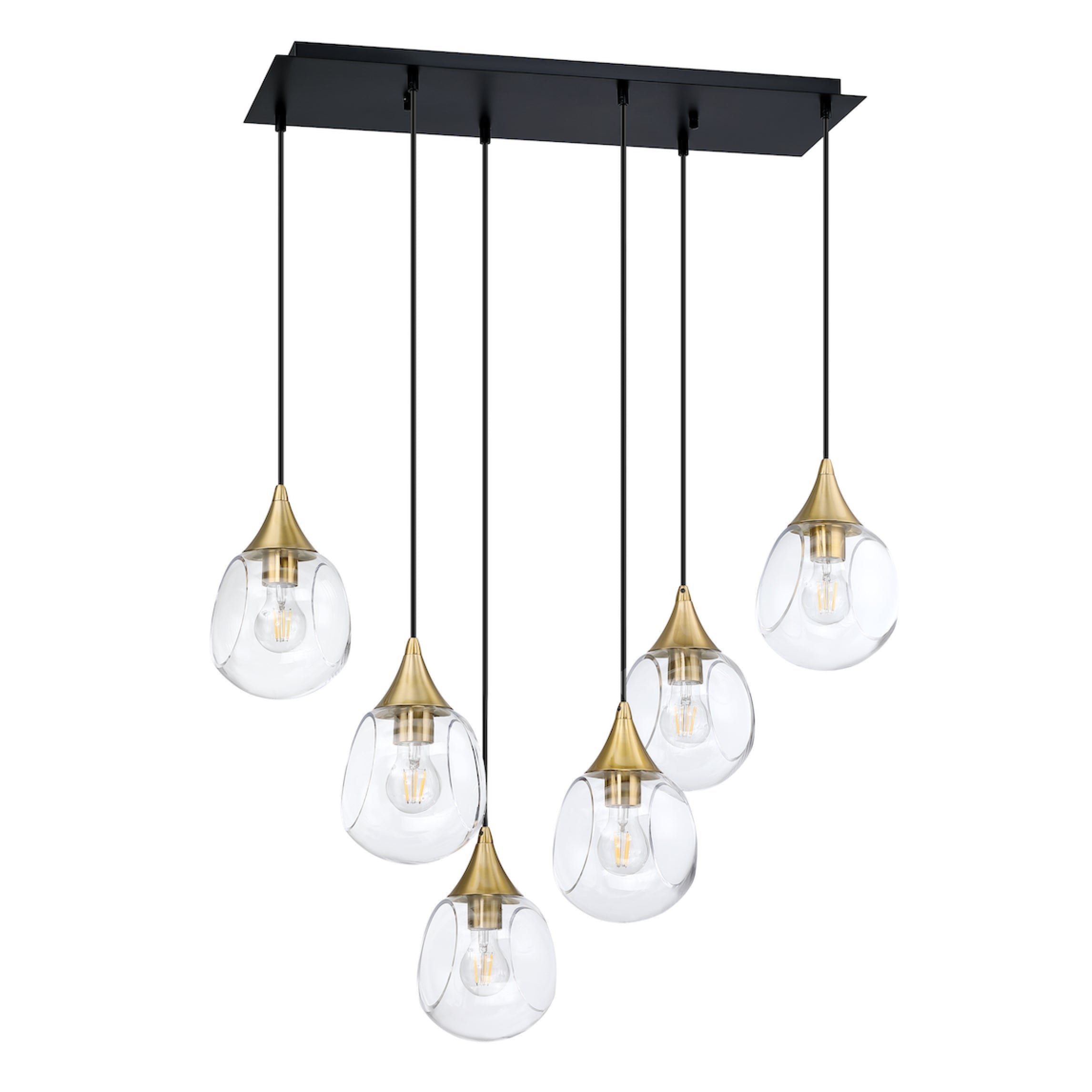 INSPIRE Suspension Or, Noir - PF274-6LRT-BLK/BRS | KENDAL