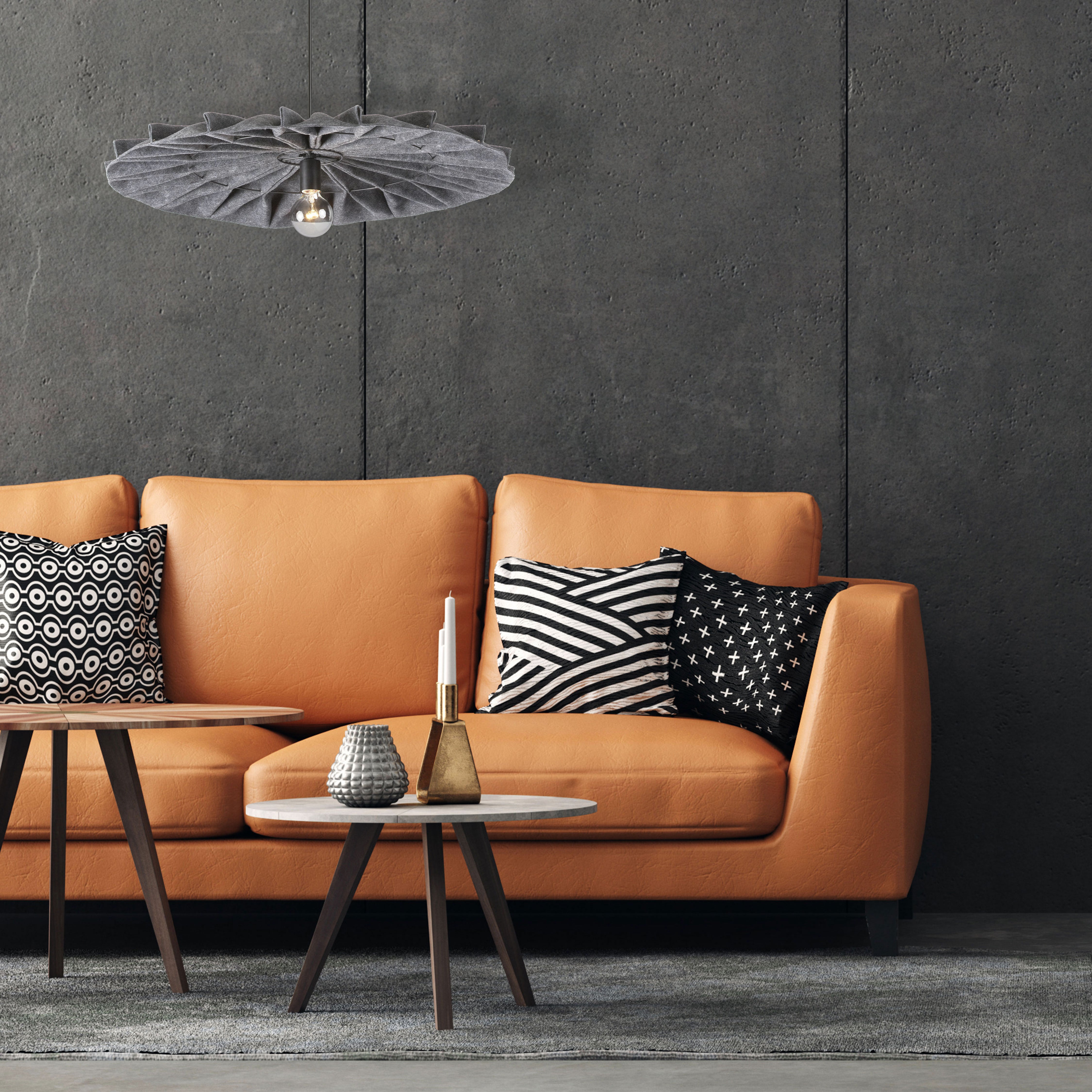 Luminaire suspendu Gris | PLEGADO — 31 po