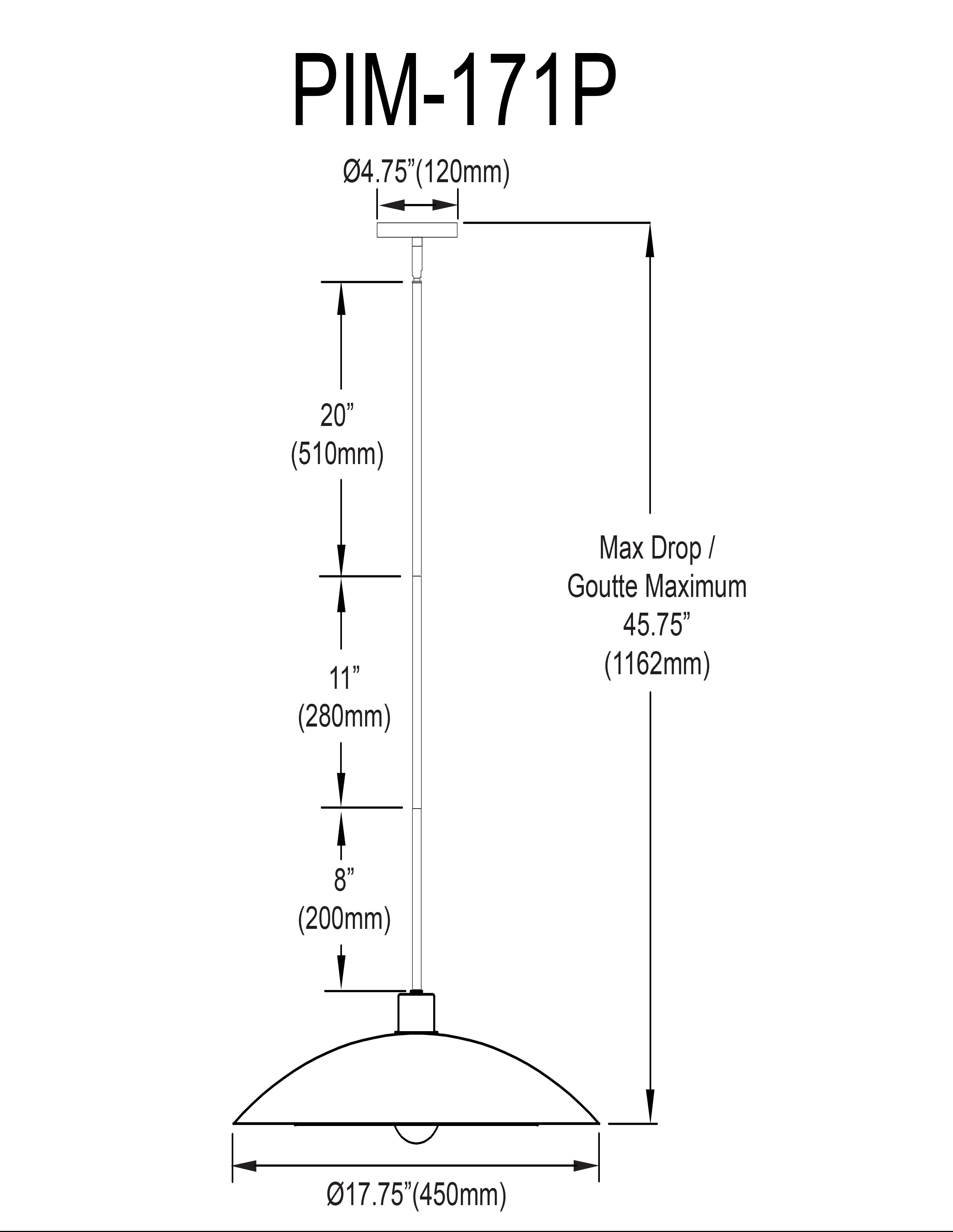 Luminaire suspendu | PIMA — 18 po
