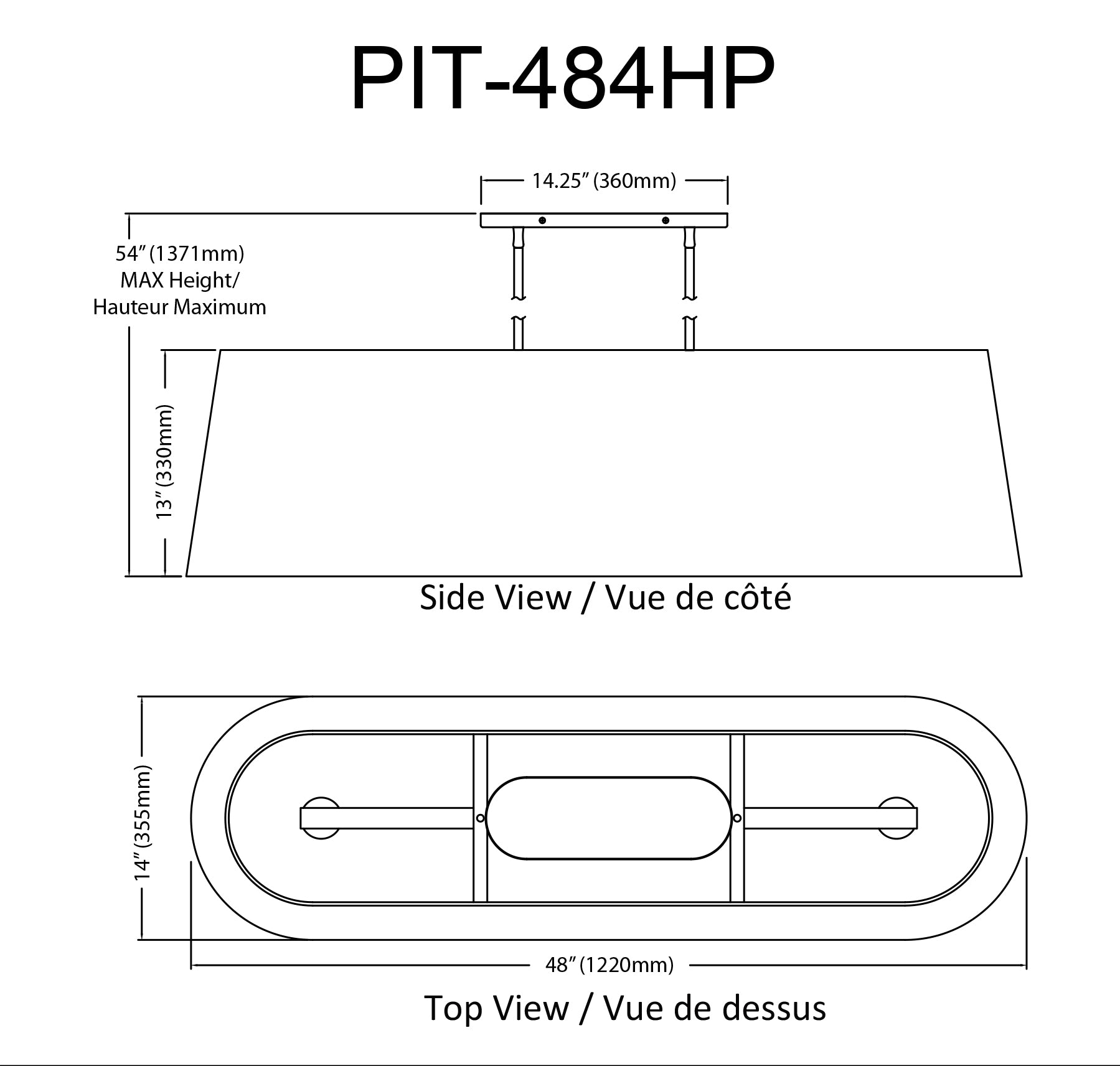Luminaire suspendu Blanc | PITA — 48 po