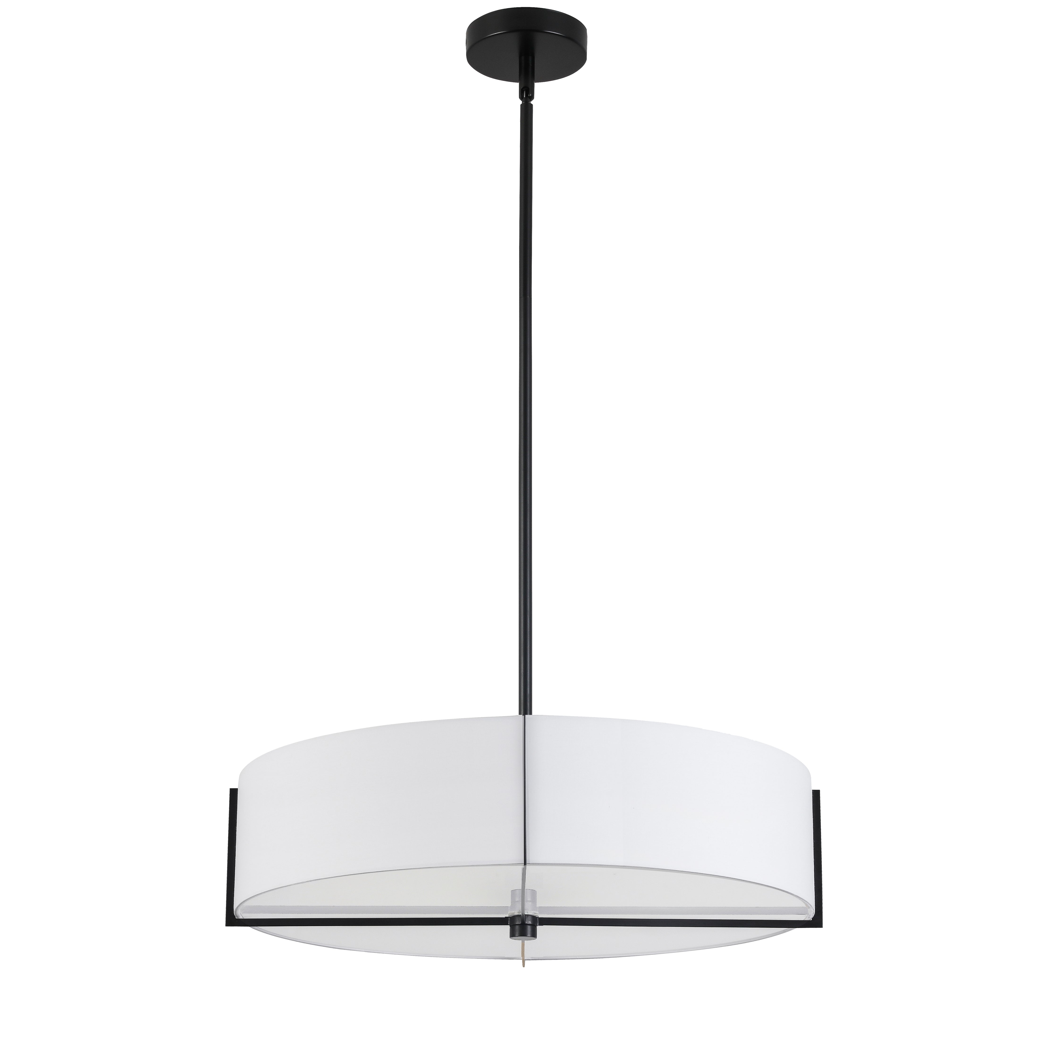 Luminaire suspendu Noir mat et blanc | PRESTON