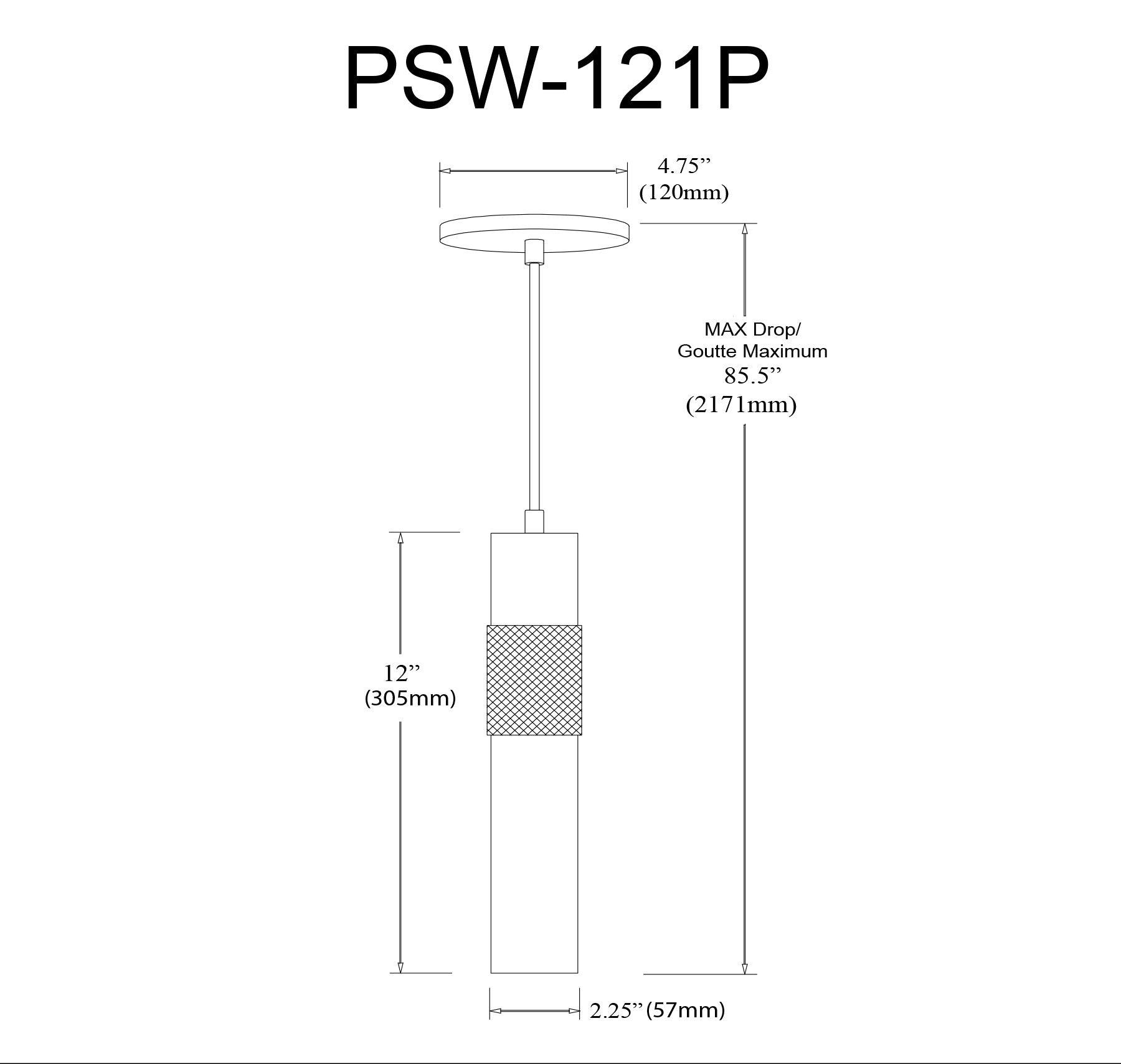 Luminaire suspendu | PASSWELL — 2 po