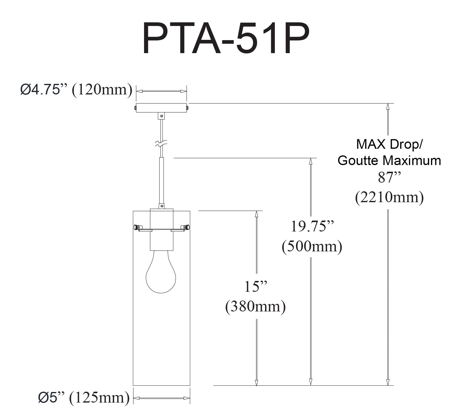 Luminaire suspendu | PATIA — 5 po