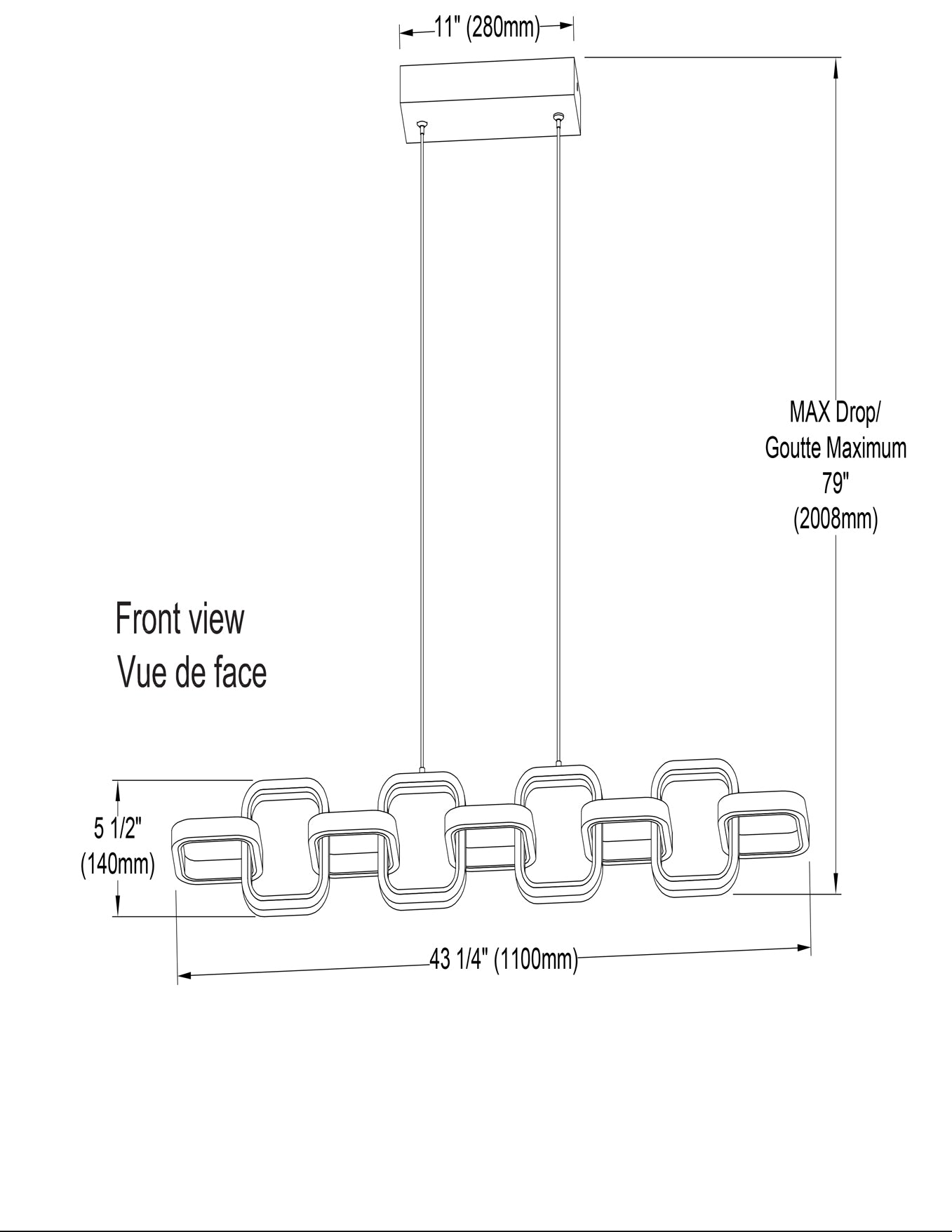 Luminaire suspendu | PATSY — 43 po
