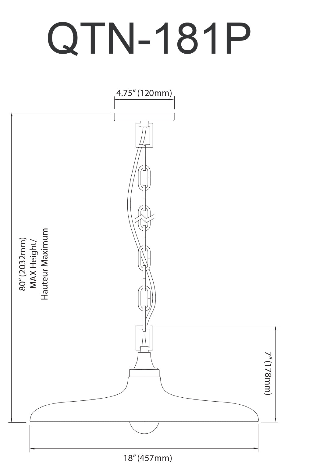 Luminaire suspendu | QUENTIN — 18 po