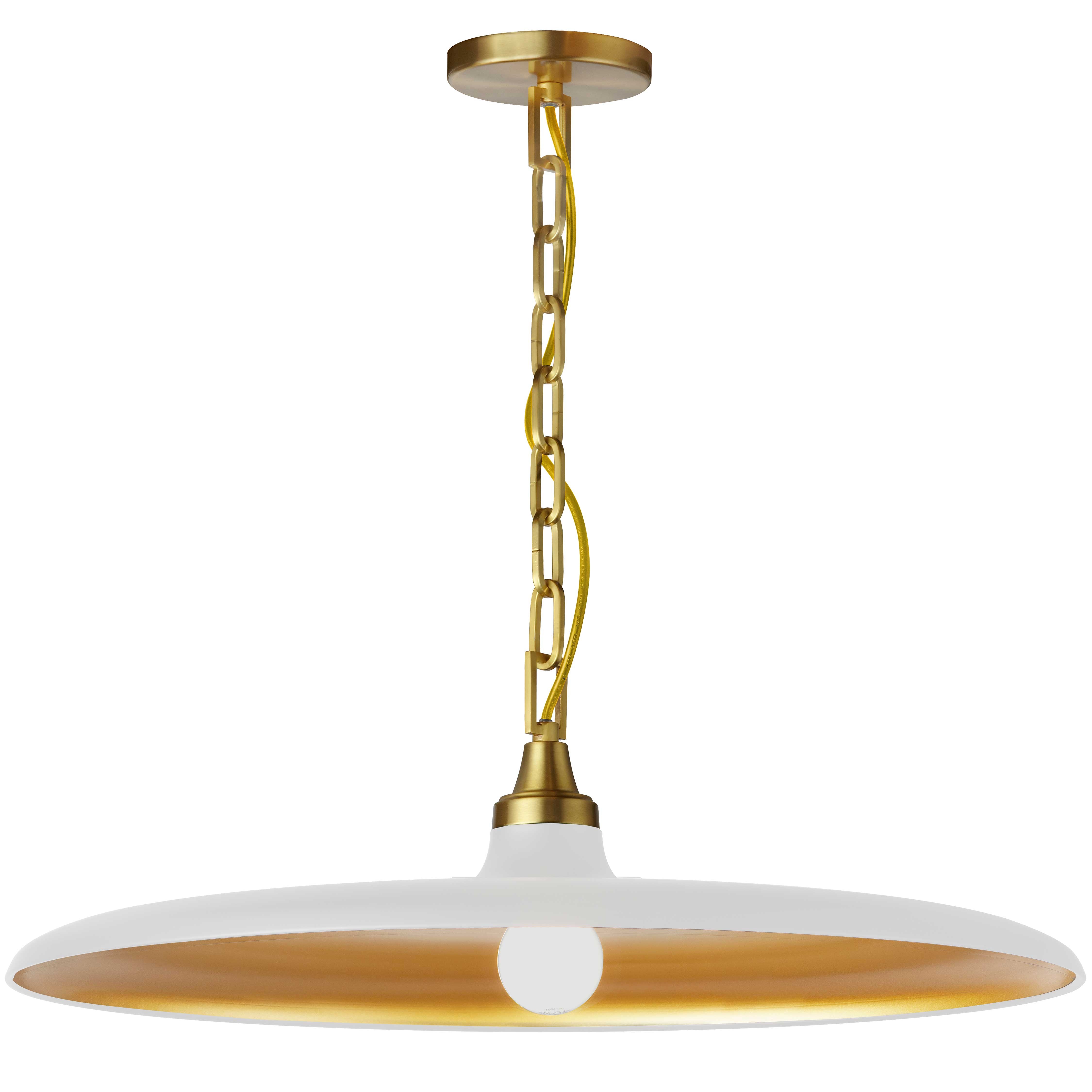 Luminaire suspendu Blanc mat et laiton vieilli | QUENTIN