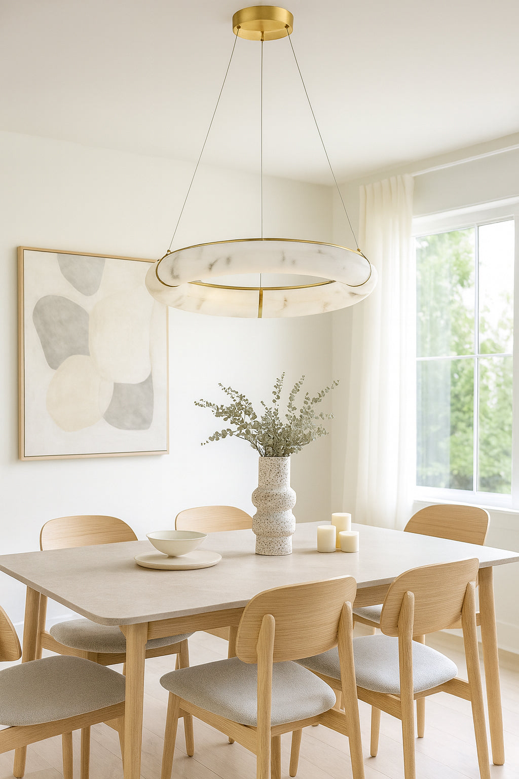 Luminaire suspendu Albâtre synthétique | REUBEN
