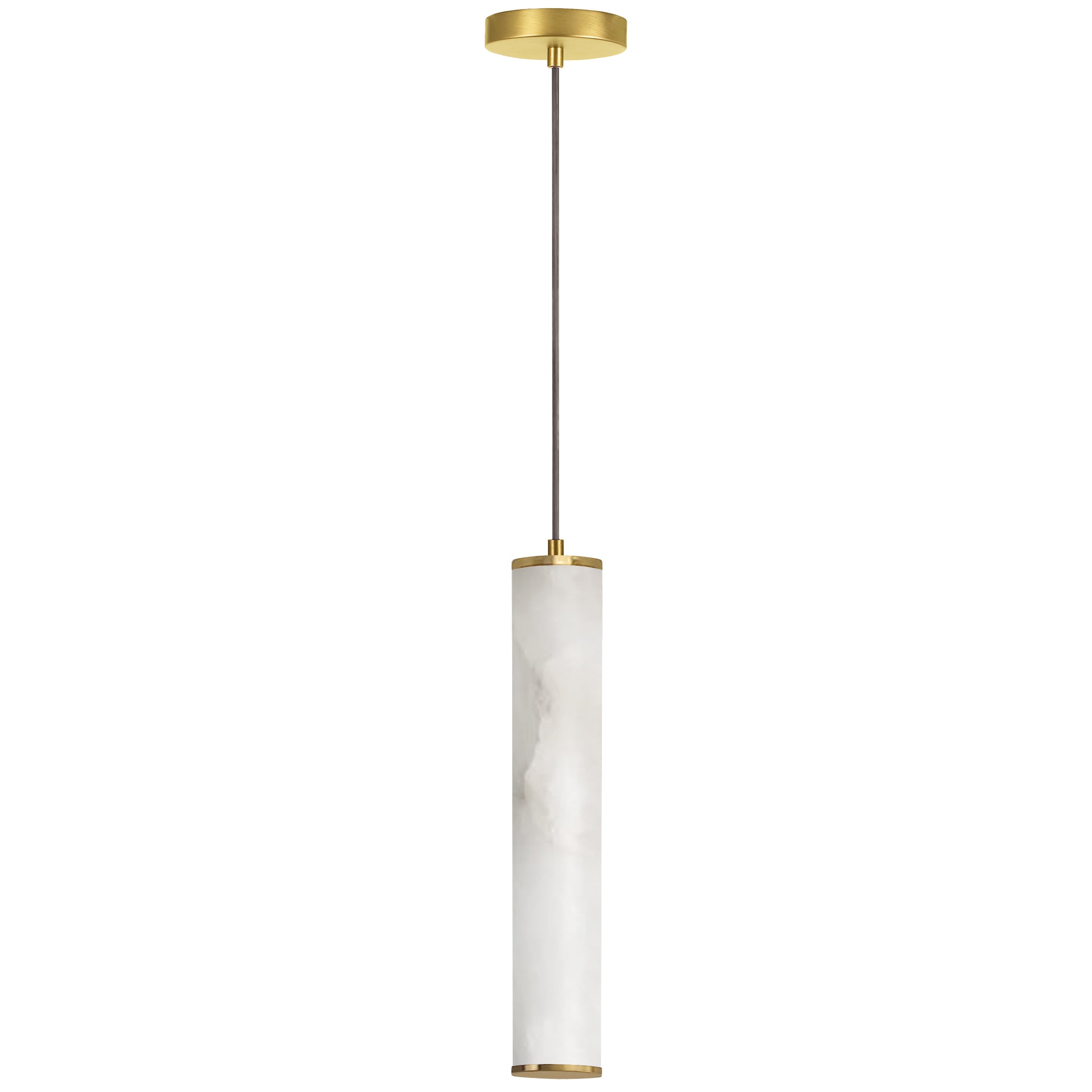 Luminaire suspendu Laiton vieilli et albâtre | REUBEN