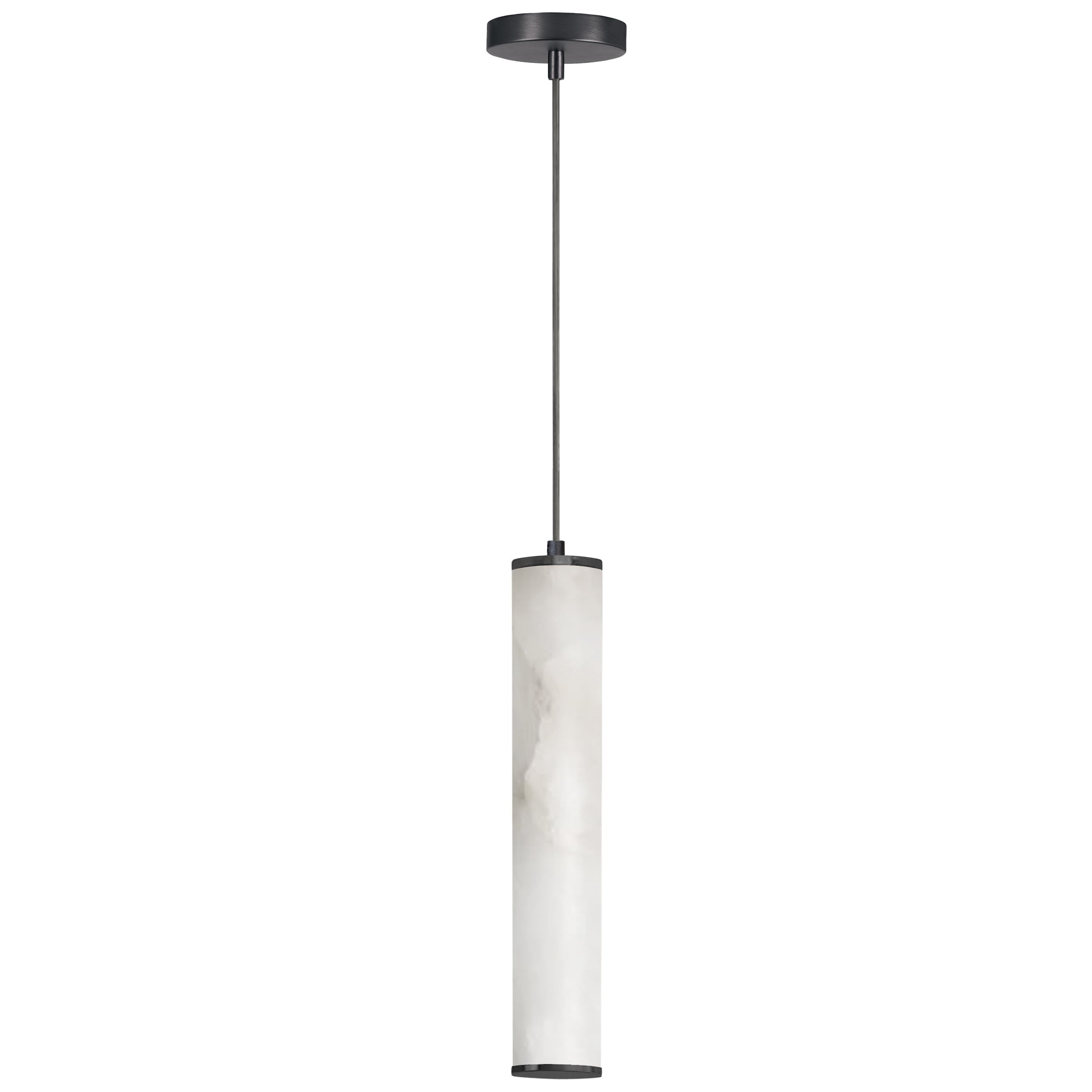 Luminaire suspendu Noir mat et albâtre | REUBEN