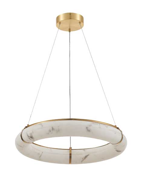 Luminaire suspendu Laiton vieilli et albâtre | REUBEN