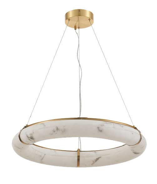 Luminaire suspendu Laiton vieilli et albâtre | REUBEN