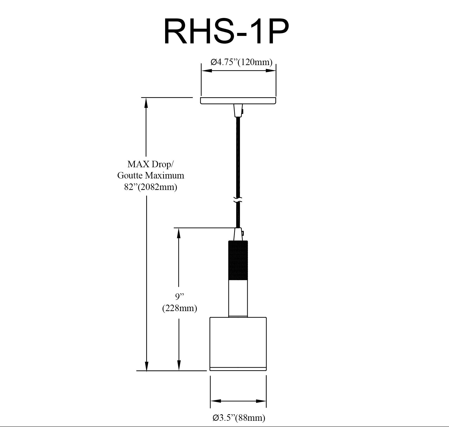 Luminaire suspendu | RHOSWEN — 4 po
