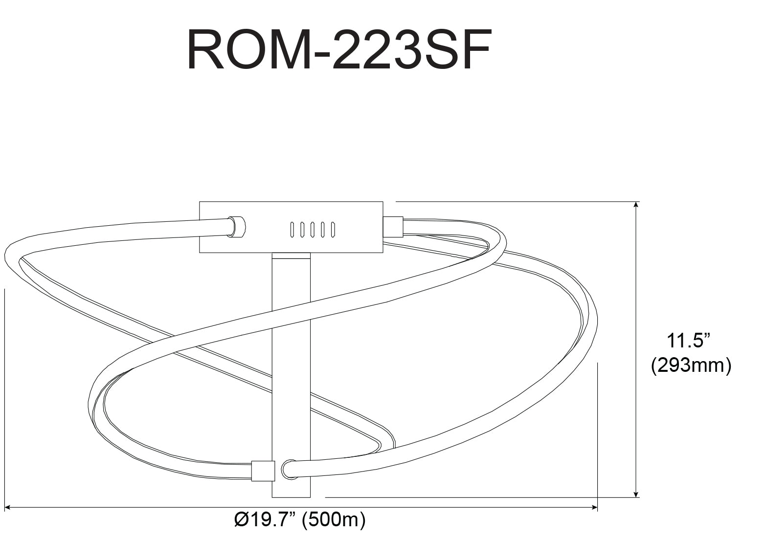 Plafonnier Noir | ROMY — 20 po
