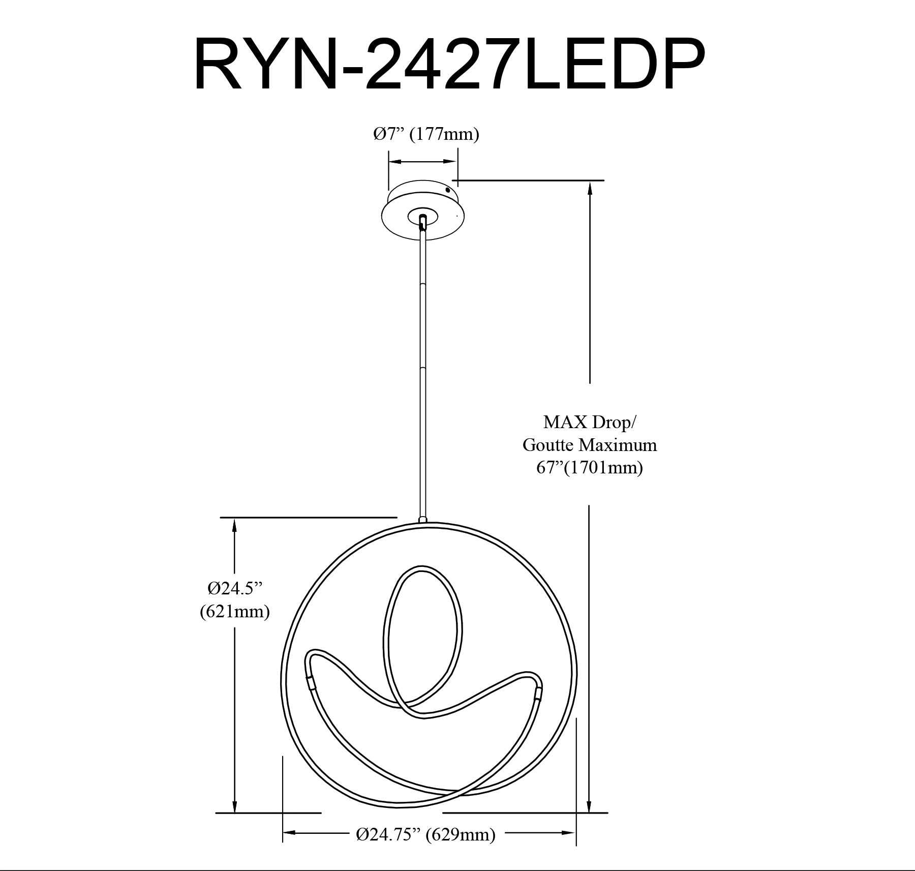 Luminaire suspendu Or | RAELYNN