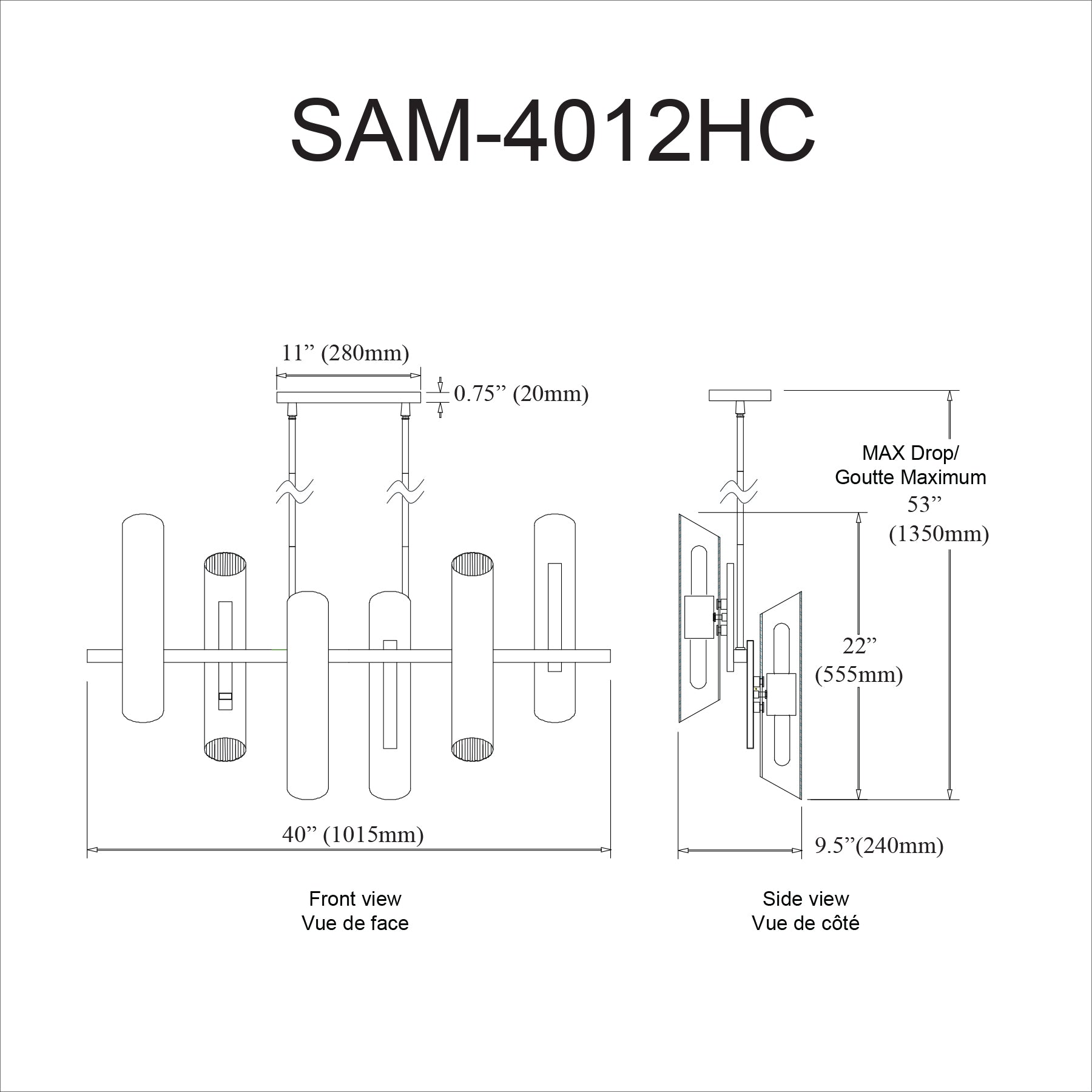 Luminaire suspendu Noir | SAMANTHA