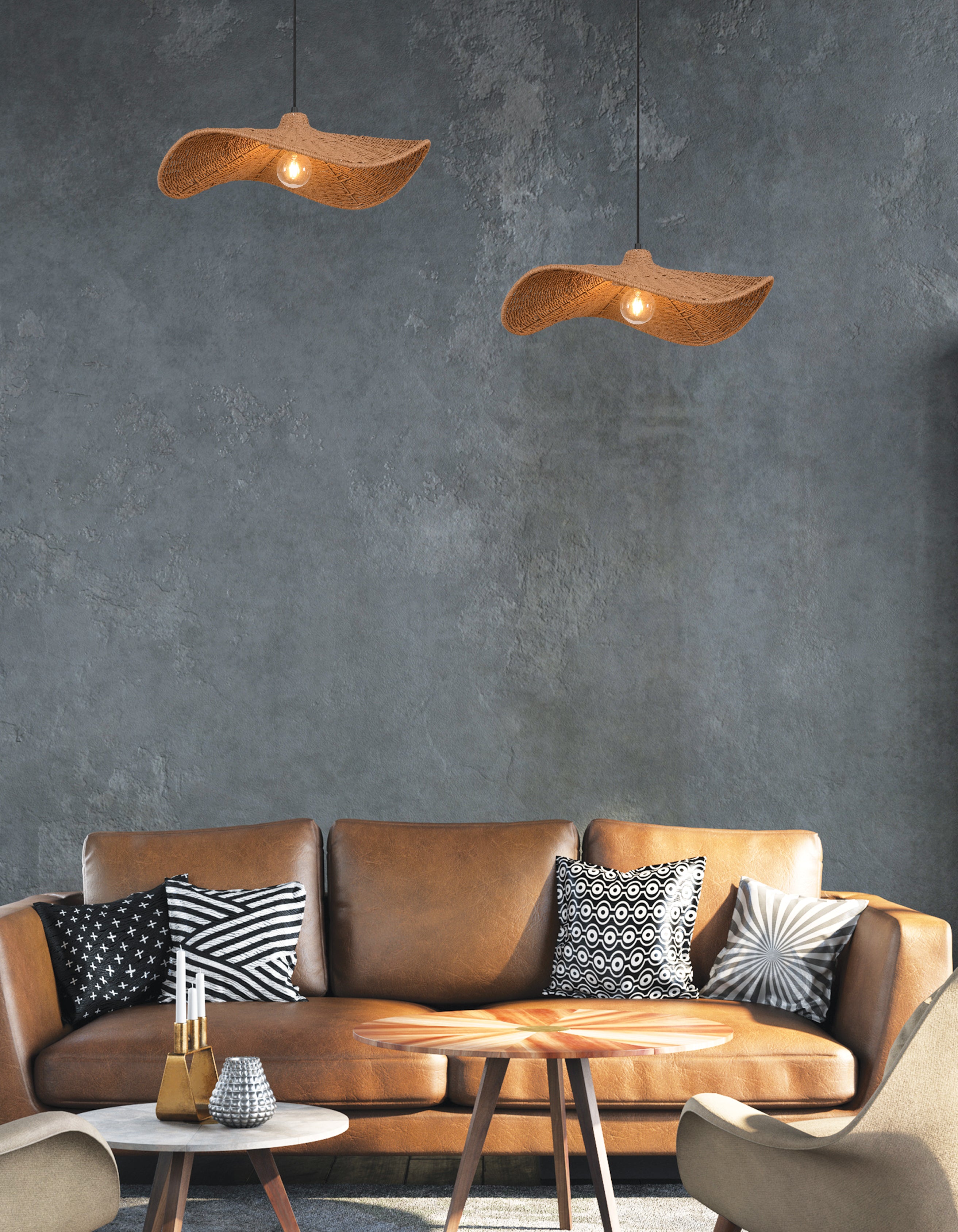 Luminaire suspendu Naturel | SELMA — 24 po
