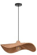 Luminaire suspendu Noir mat et osier naturel | SELMA