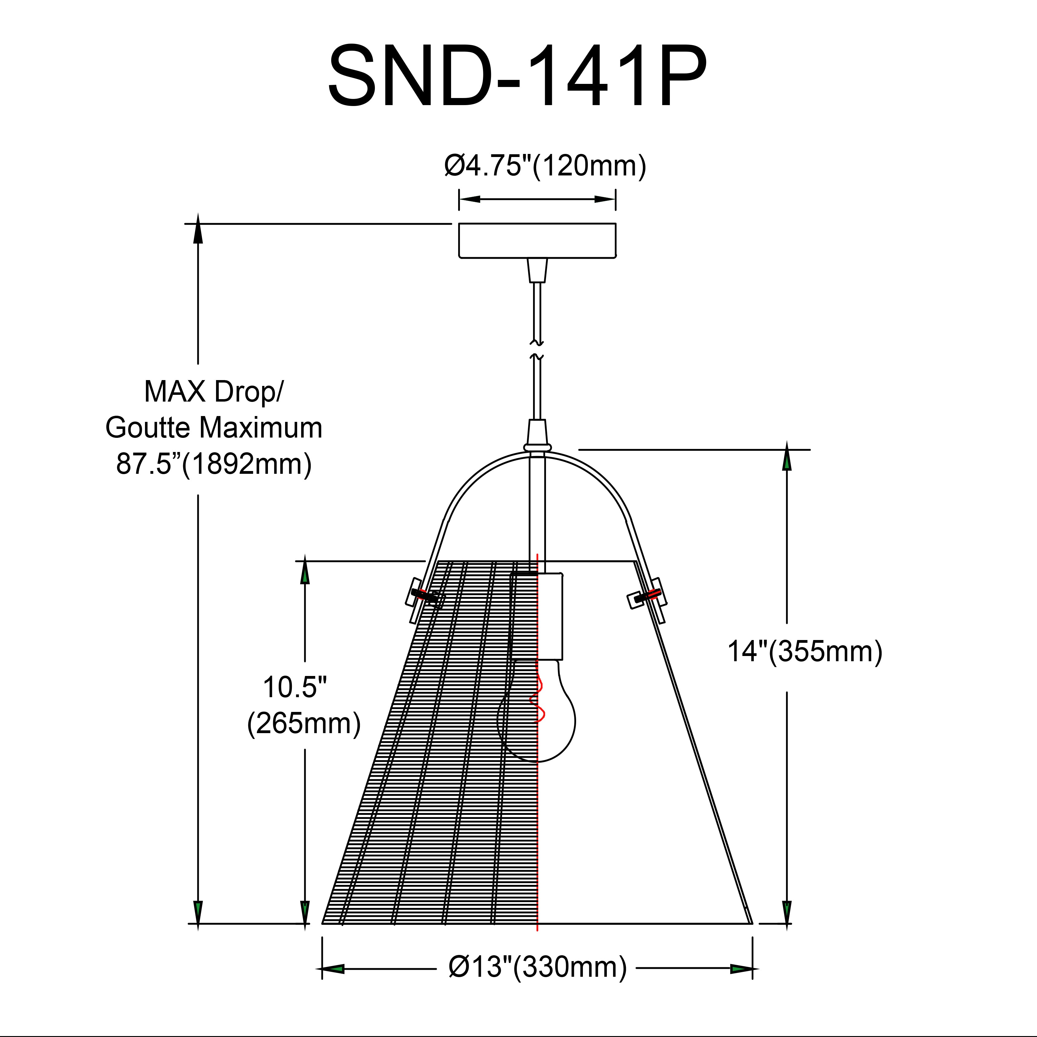 Luminaire suspendu | SHENANDOAH — 13 po