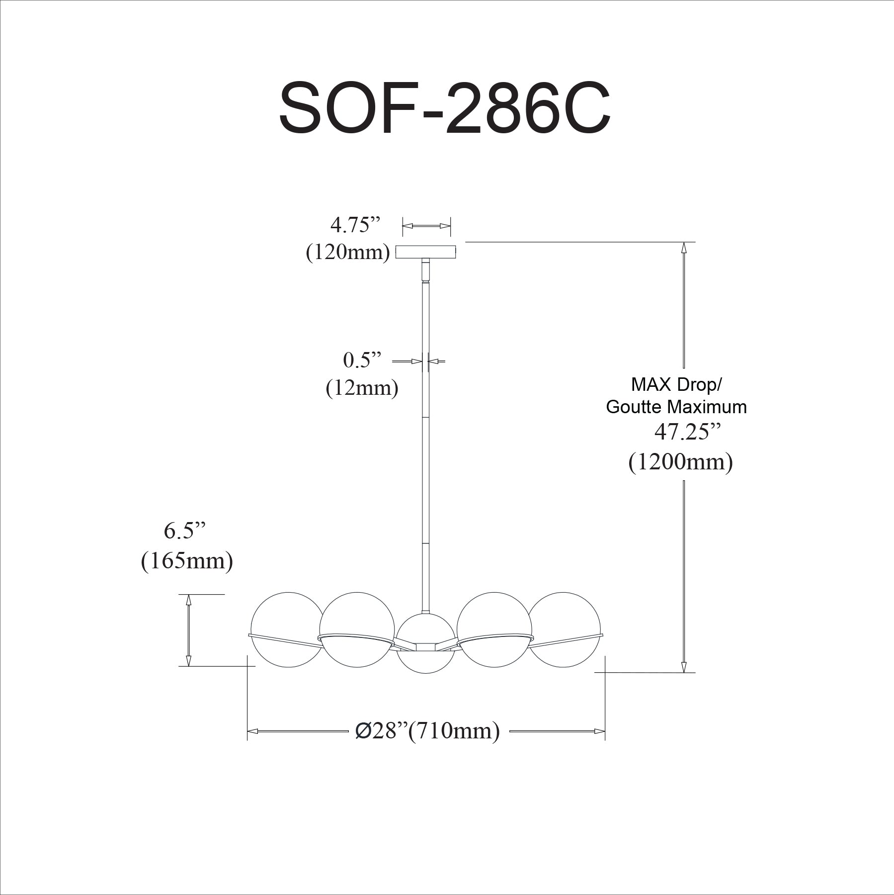 Luminaire suspendu | SOFIA — 28 po