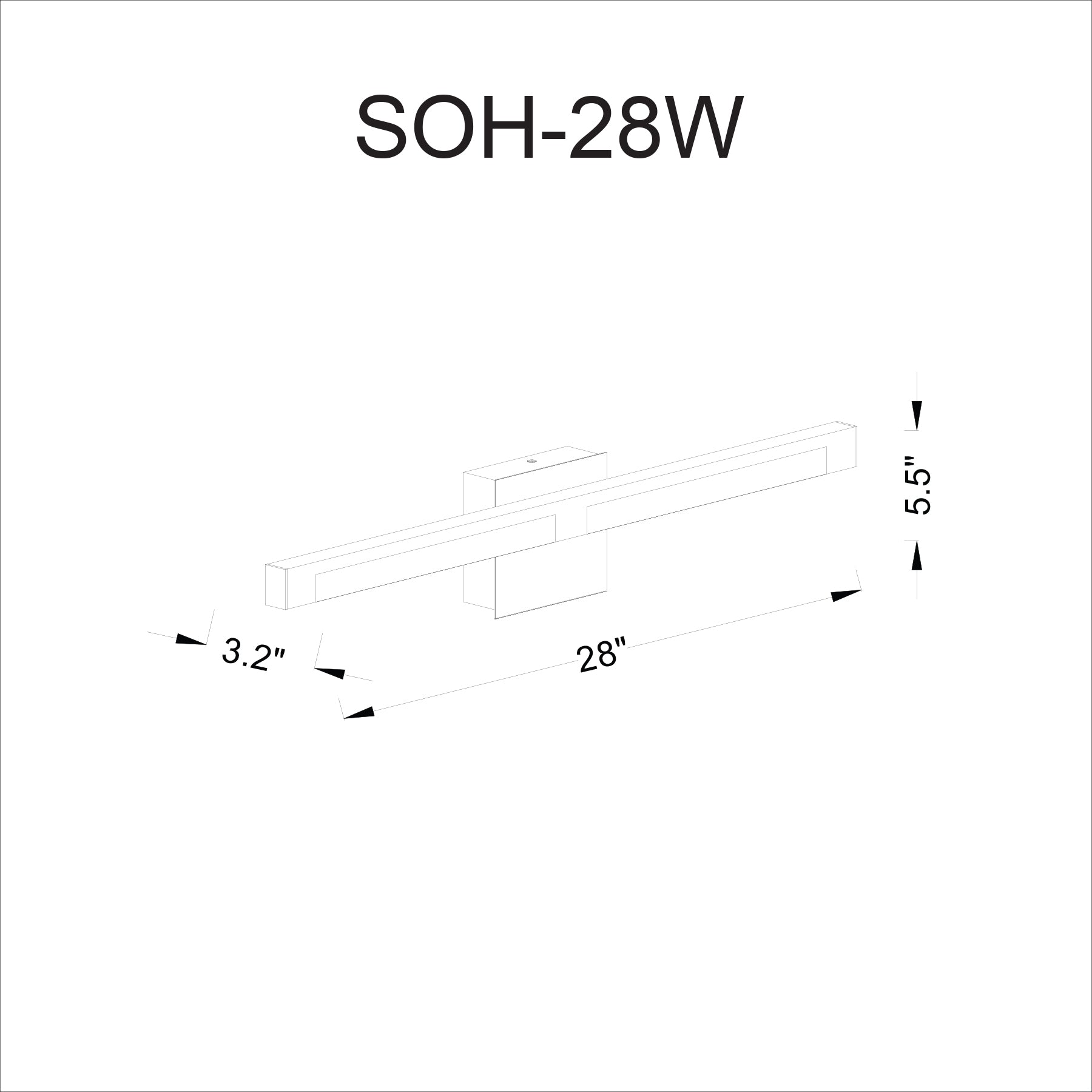 Applique murale Chrome | SOHO — 28 po
