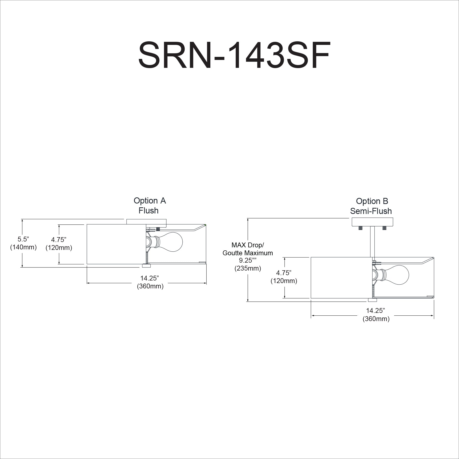 Plafonnier | SEREN — 14 po