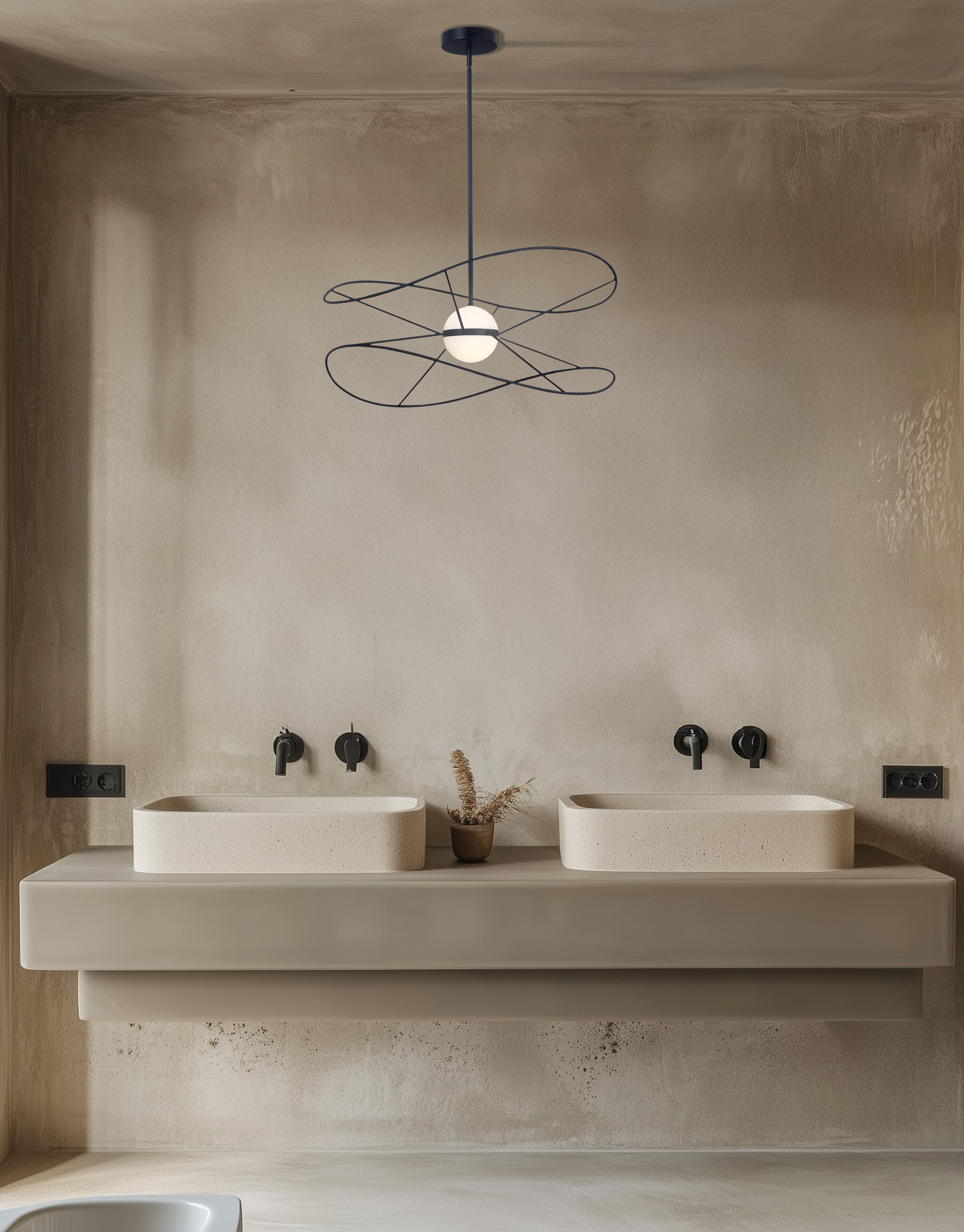 Luminaire suspendu Noir | SVETLANA — 24 po × 11 po (SVE-2412LEDP)