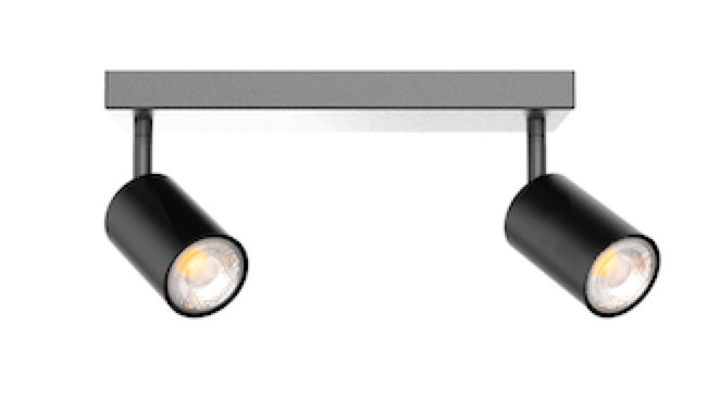 Projecteur double sur rail Noir |