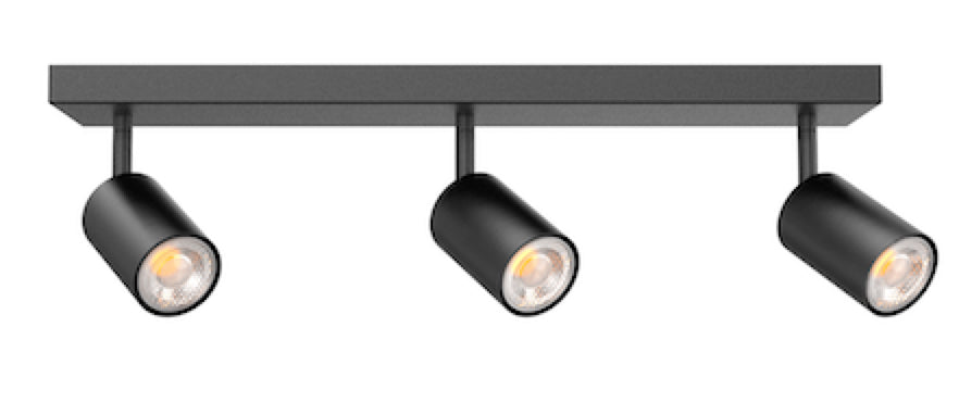 Projecteur triple sur rail Noir |