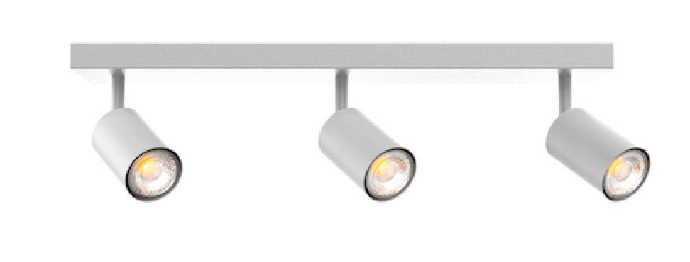 Projecteur triple sur rail Blanc |