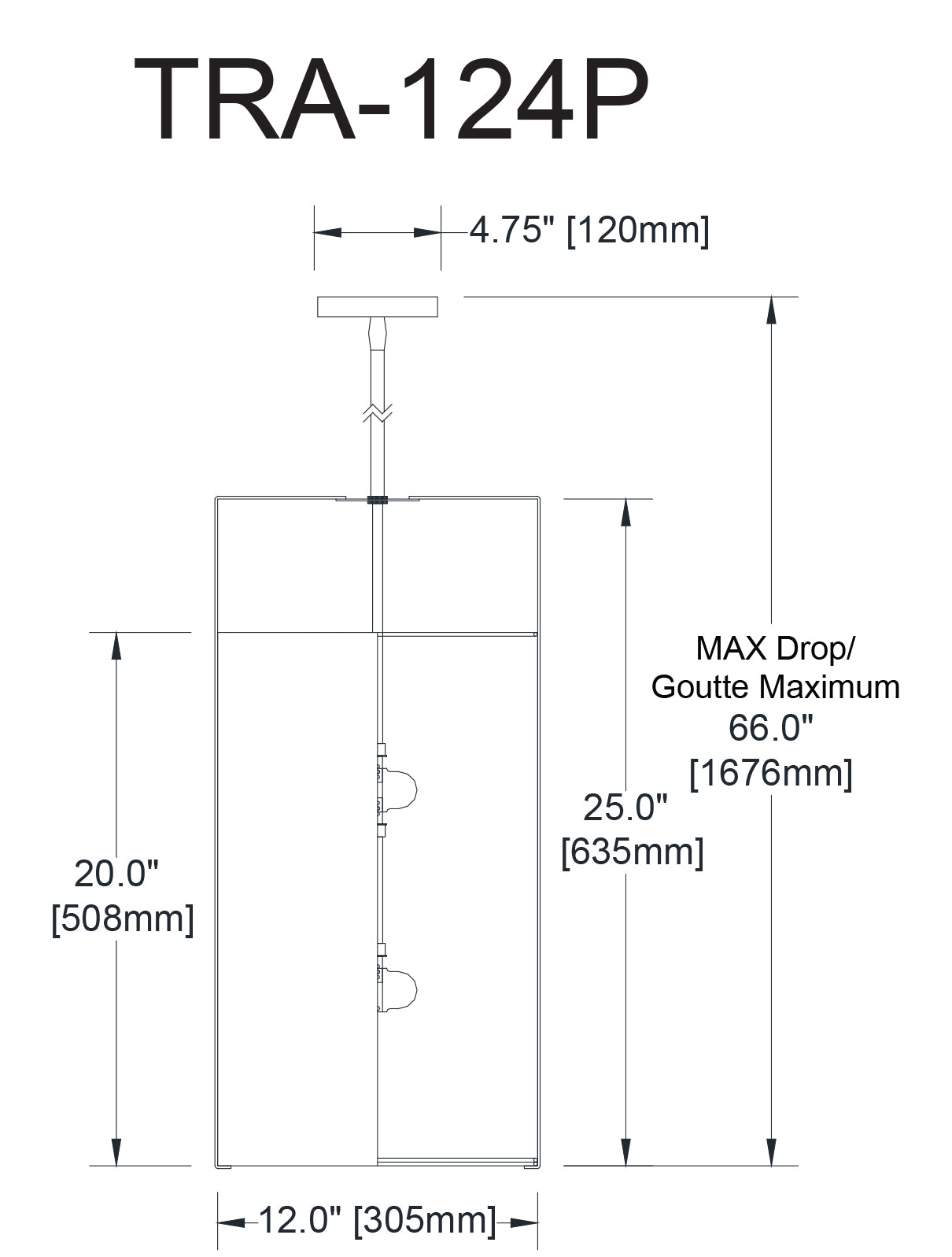 Luminaire suspendu Noir | TRAPEZOID — 12 po