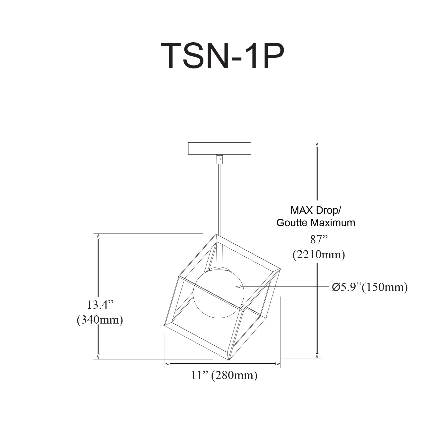 Luminaire suspendu | THOMSON — 11 po