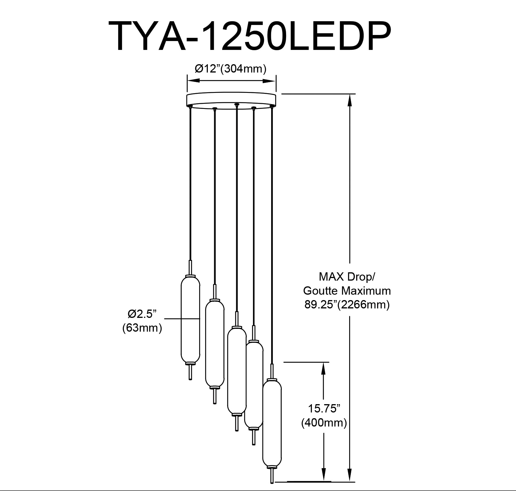 Luminaire suspendu | TYPHA — 12 po