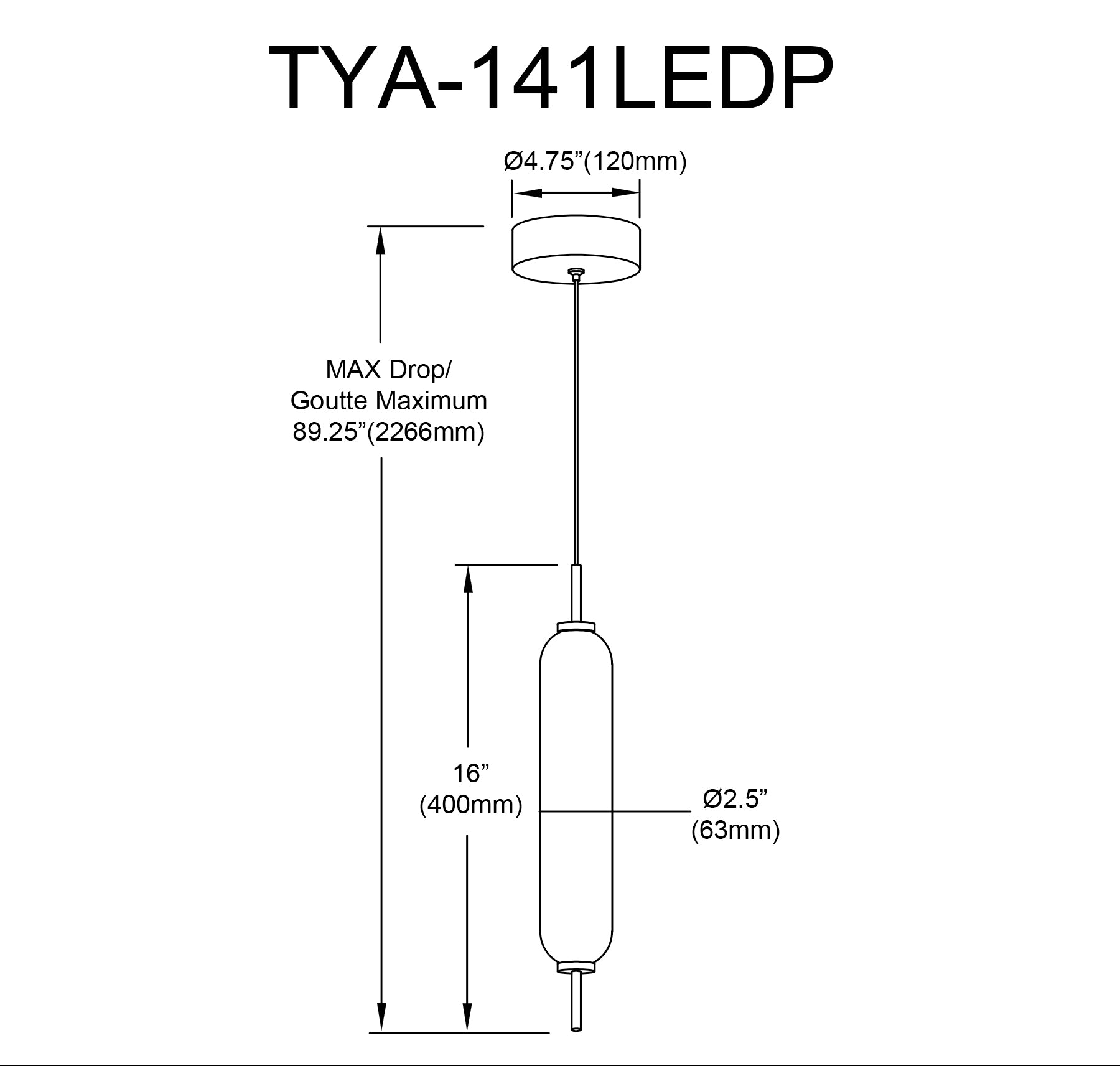 Luminaire suspendu | TYPHA — 2 po