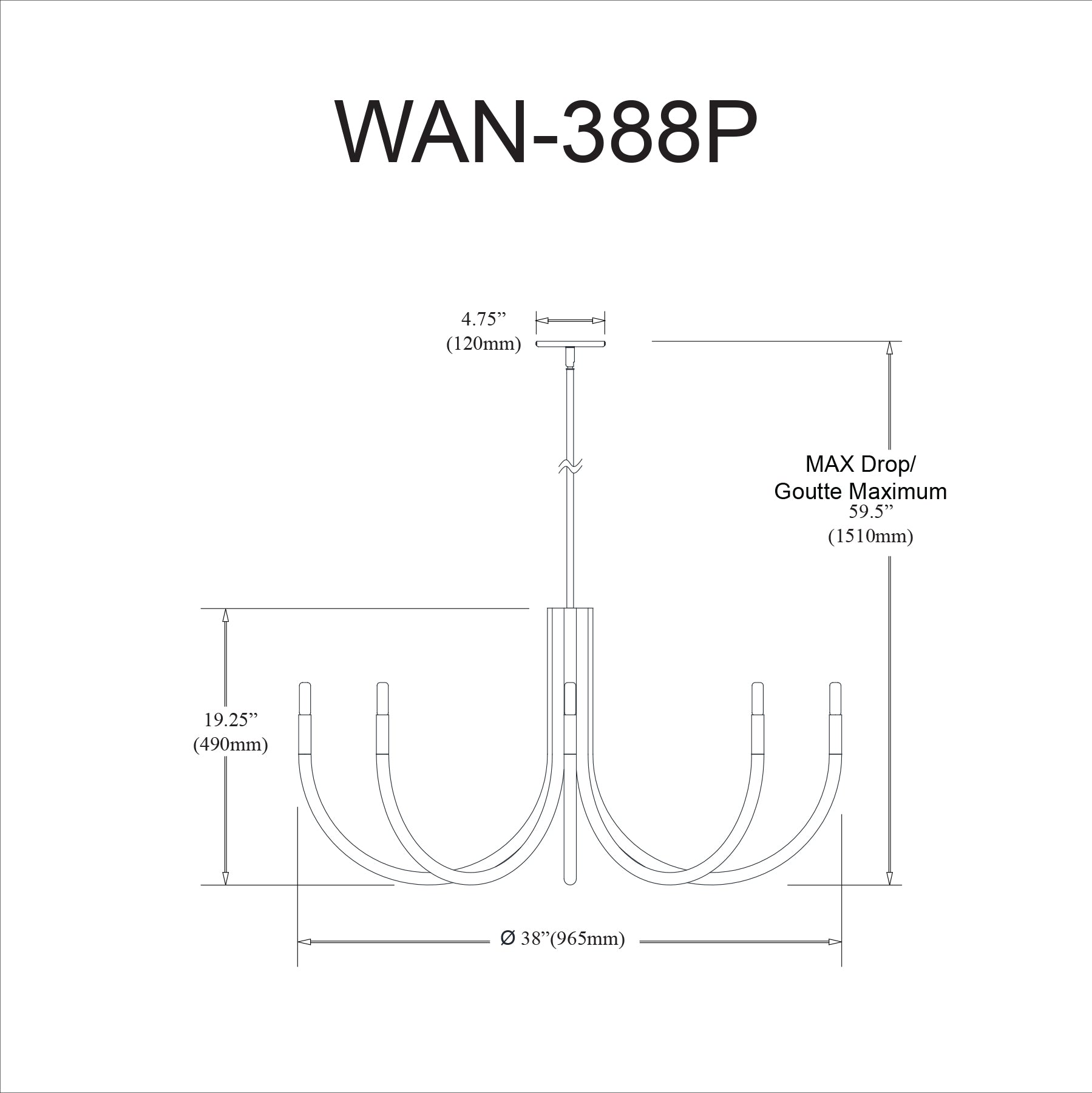 Luminaire suspendu | WAND — 38 po