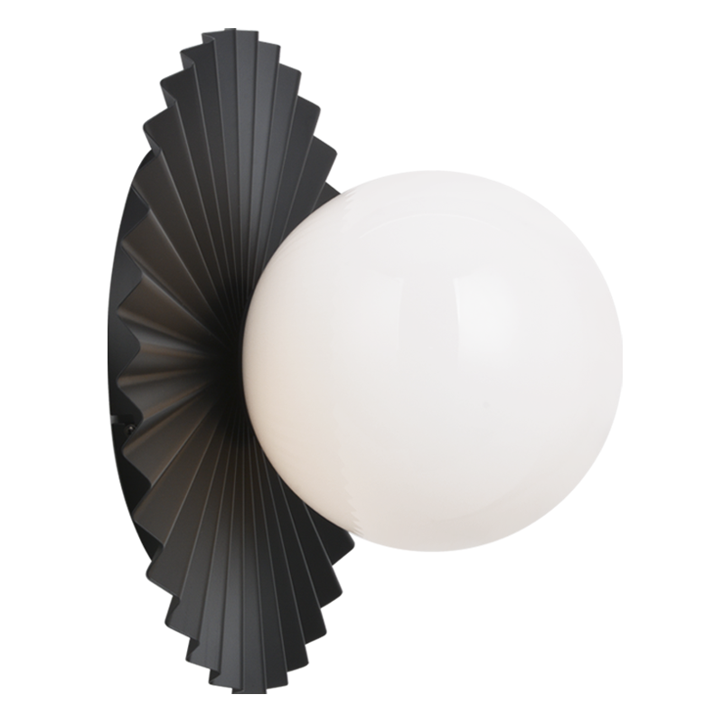 Applique murale | MODERN RUFF - Noir — Abat-jour ouvert