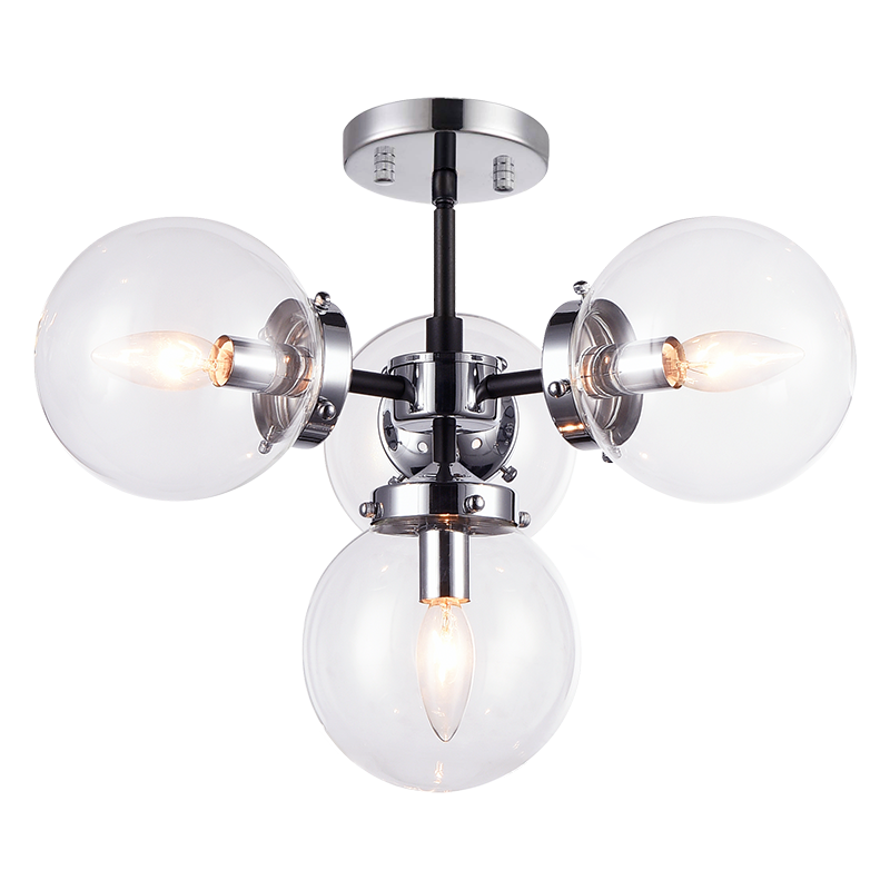 Luminaire suspendu | MARU - Chrome — Abat-jour fermé