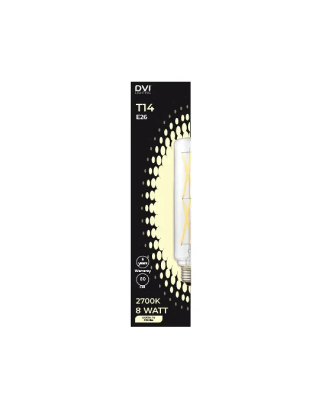 Ampoule DEL T14, 8 W, 2700 K, culot E26