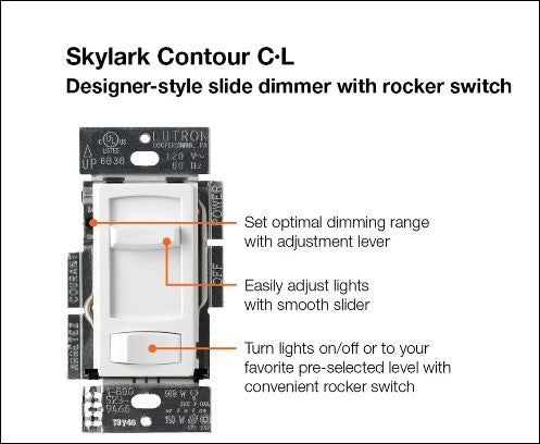 SKY-LARK Gradateur Blanc - CTCL-153PH-W | LUTRON