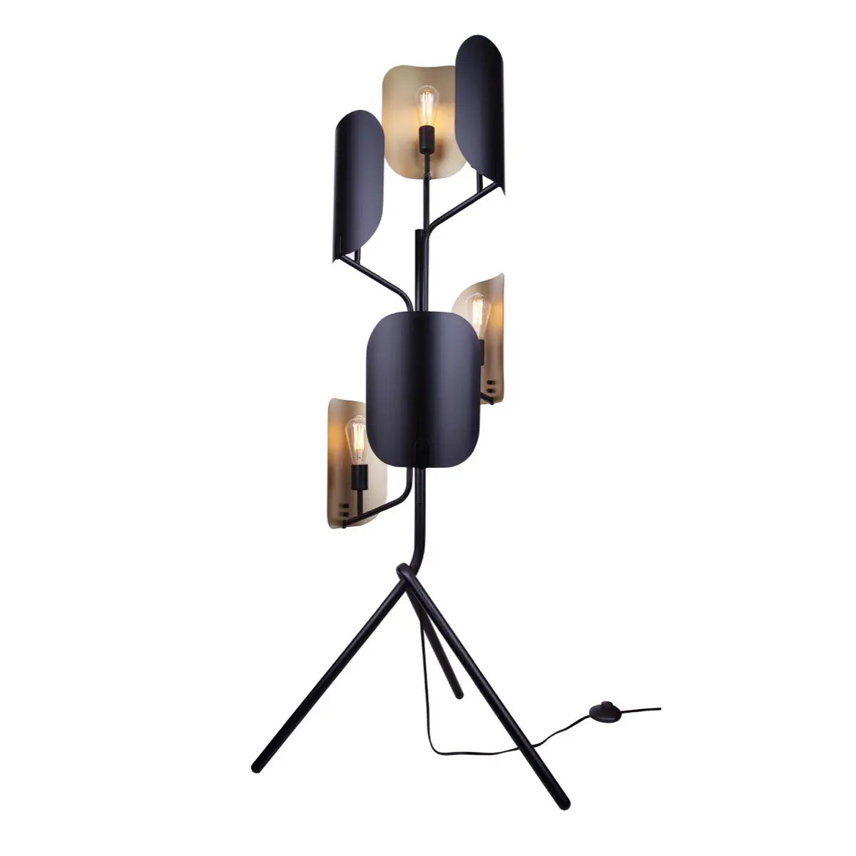 Lampe de plancher Noir mat et or peint | ZYRIC